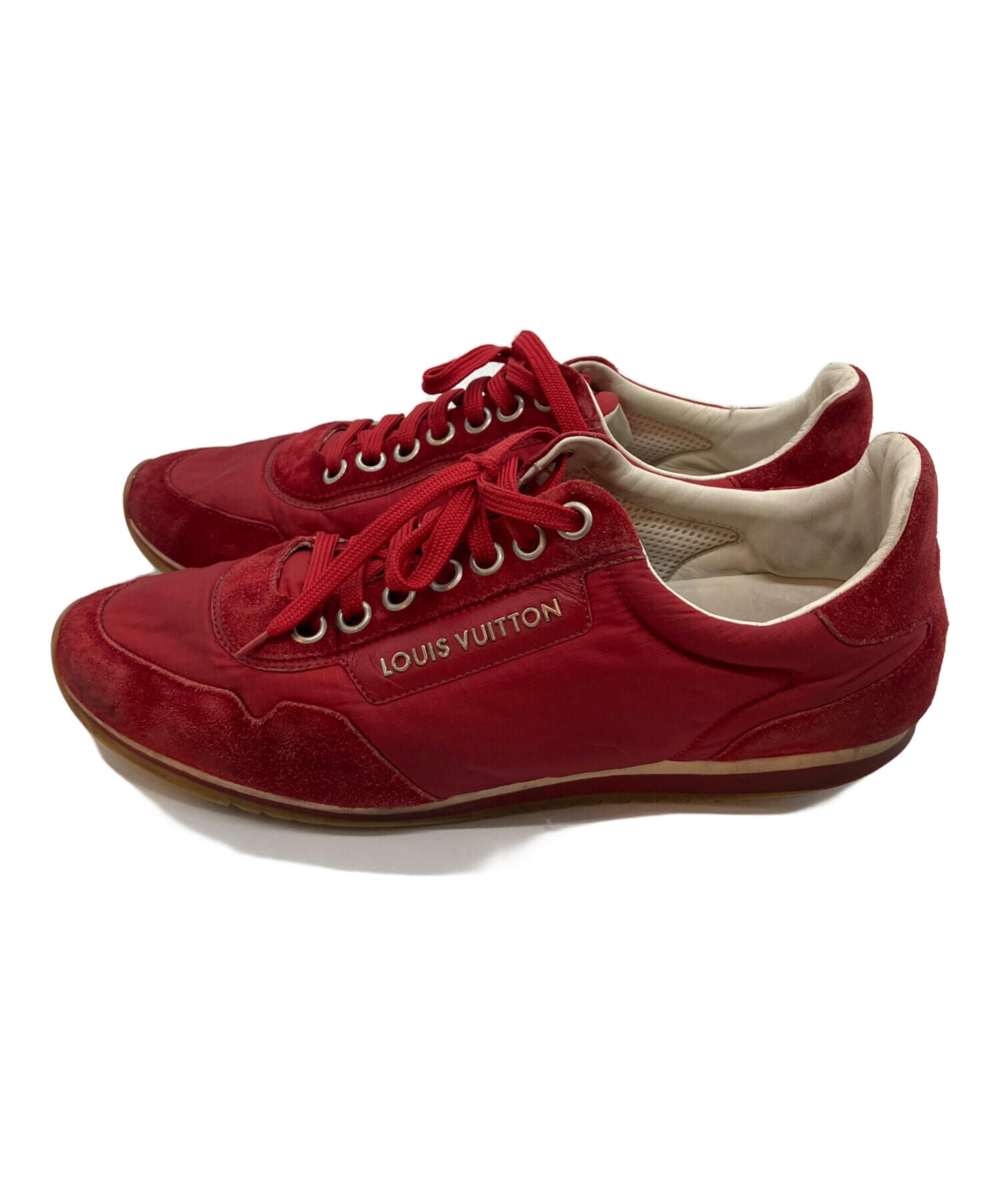 Louis Vuitton レッド スニーカー 中古・古着通販】LOUIS VUITTON (ルイ ヴィトン) ローカットスニーカー