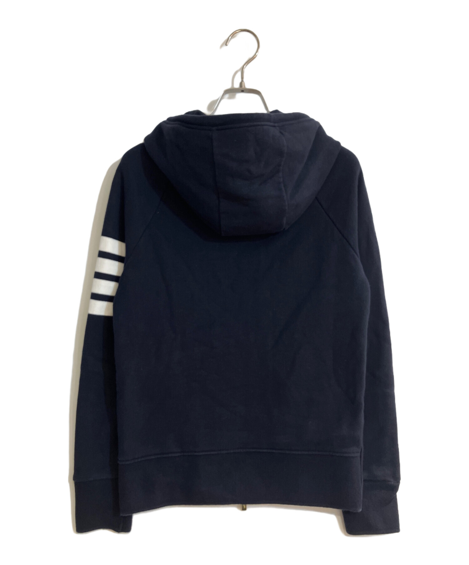 THOM BROWNE ネイビー クラシック 4BAR ジップアップ フーディー