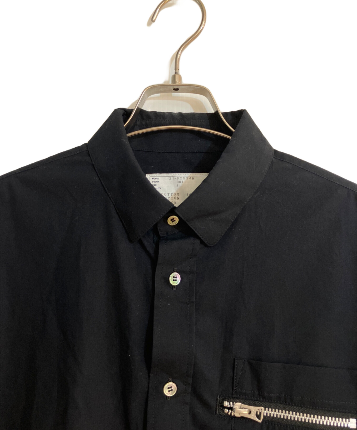 sacai サカイ カジュアルシャツ 1(S位) 黒(ドット) 【古着】【中古】 中古・古着通販】sacai (サカイ) Poplin Shirt ブラック サイズ:1