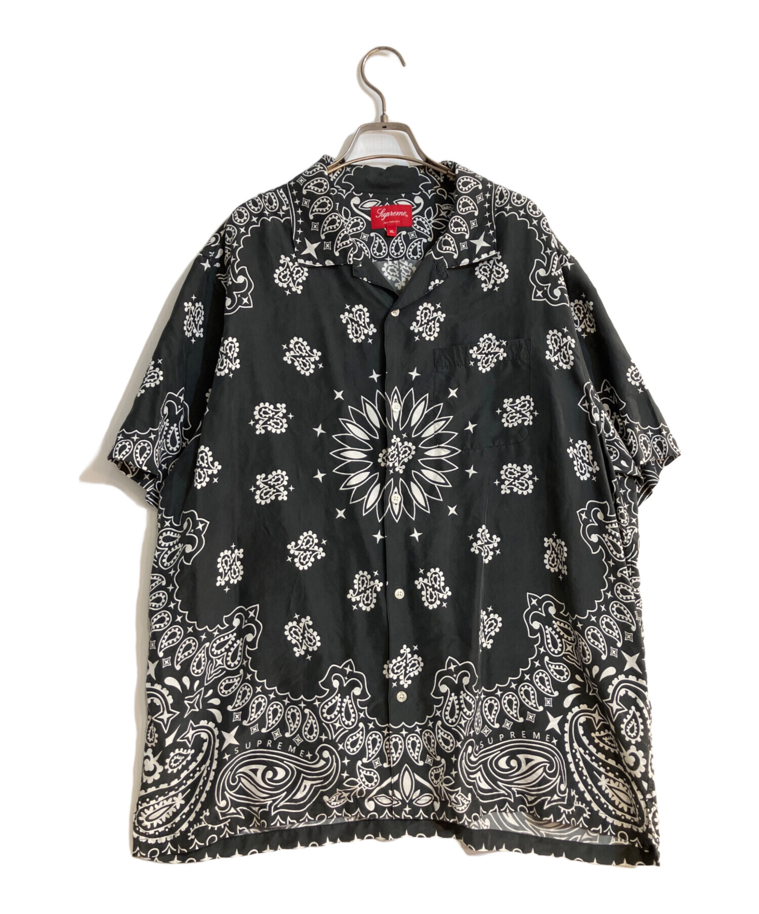Supreme バンダナ柄 メッシュシャツ 39 ブラック S 中古・古着通販】SUPREME (シュプリーム) Bandana Silk S/S Shirt