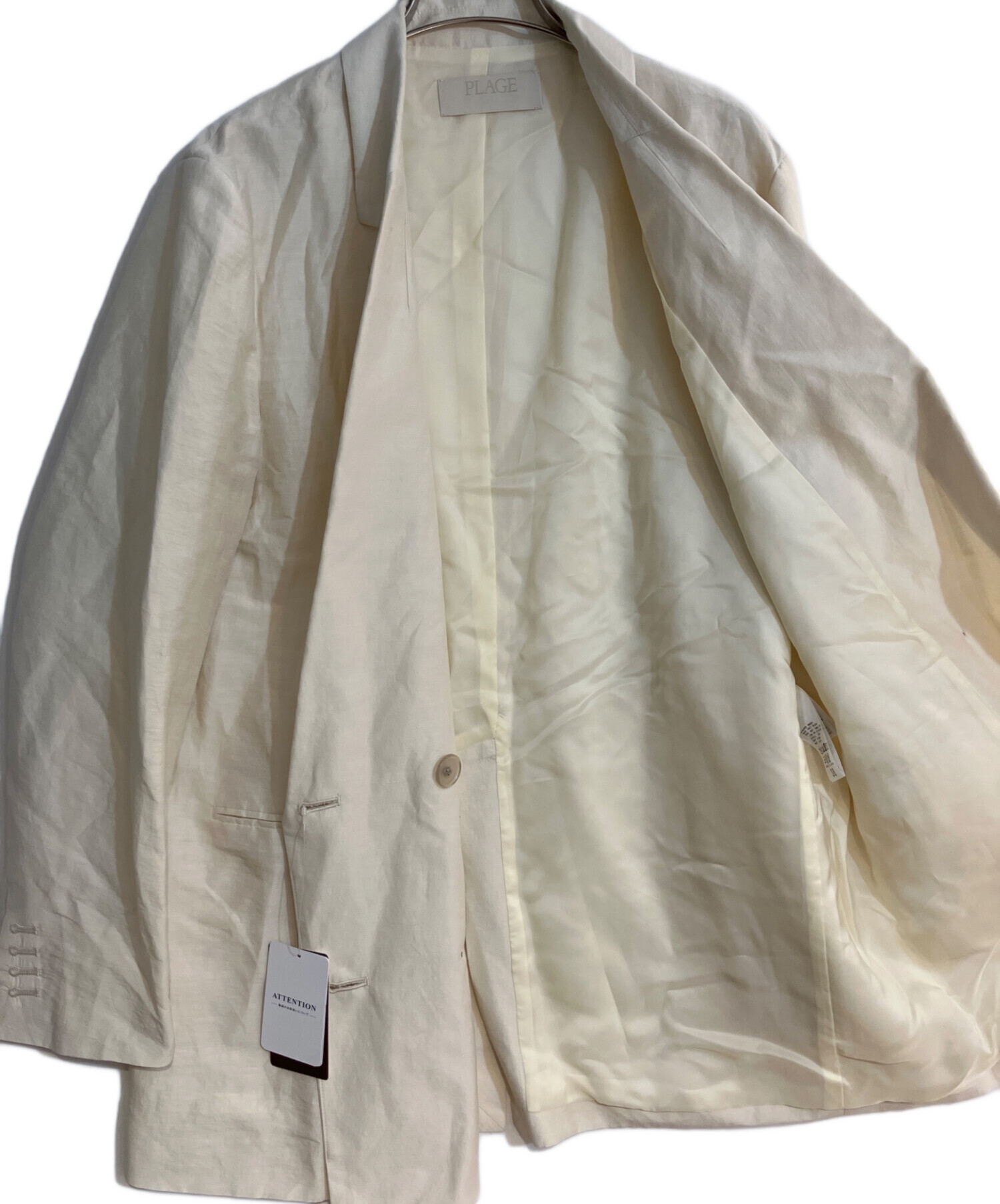 中古・古着通販】Plage (プラージュ) LINEN DB ジャケット ベージュ