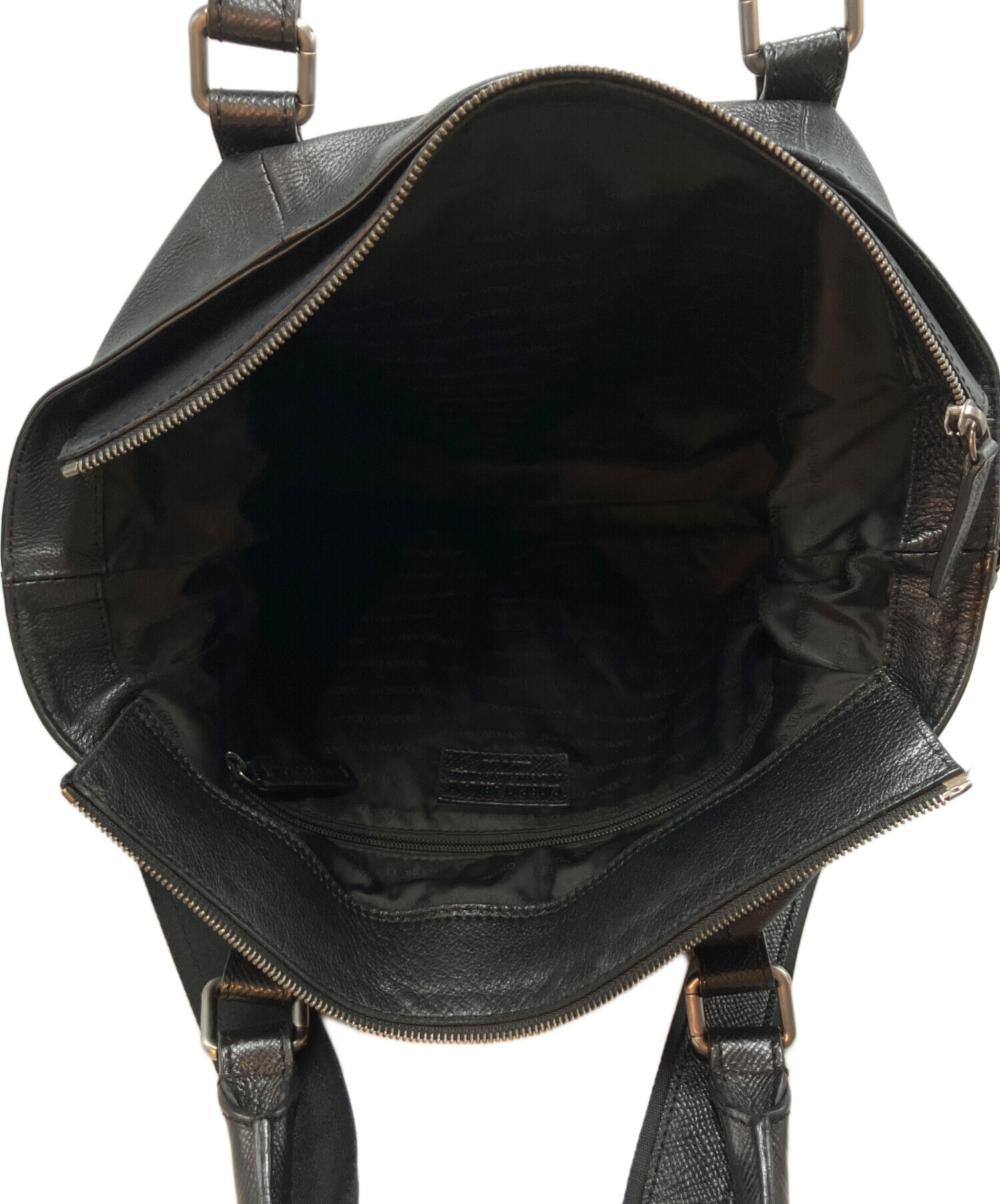 GIORGIO ARMANI 2wayショルダー　レザー　バッグ　黒 中古・古着通販】GIORGIO ARMANI (ジョルジョアルマーニ) レザー2WAY