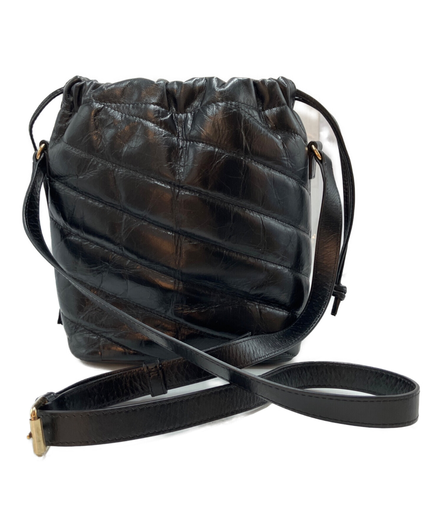 中古・古着通販】A.P.C. (アーペーセー) 巾着レザーショルダーバッグ 