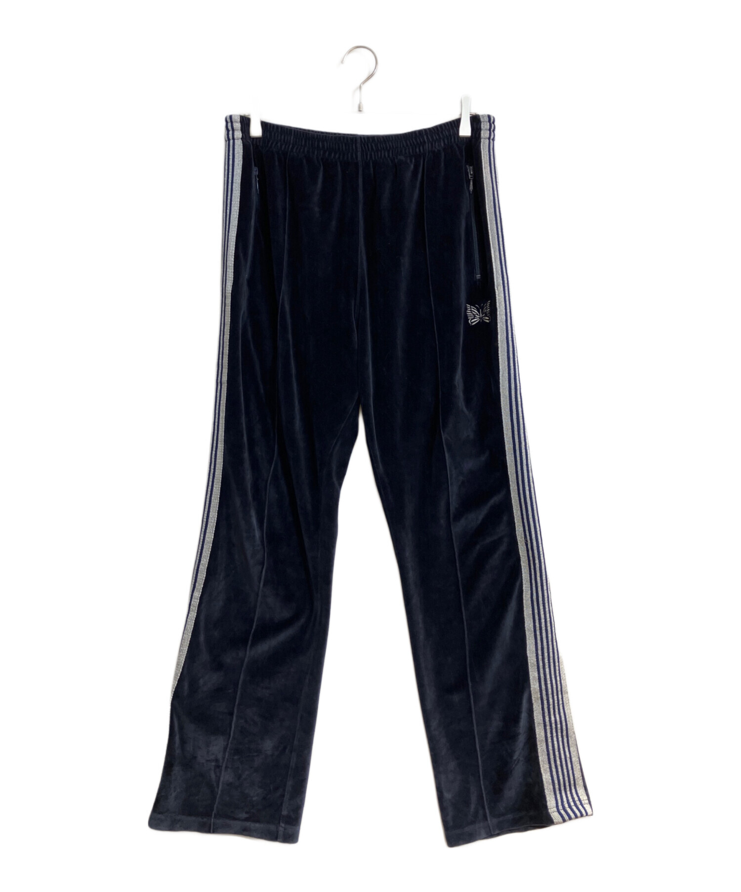 Needlesトラックパンツ ネイビー ベロアトラックパンツ (ニードルズ) 中古・古着通販】Needles ベロア ネイビー パンツ