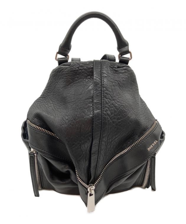 美品✨　DIESEL ディーゼル レザー リュック 黒 中古・古着通販】DIESEL (ディーゼル) レザーリュック ブラック