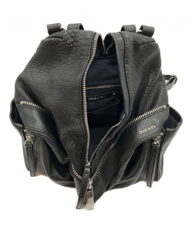 中古・古着通販】DIESEL (ディーゼル) レザーリュック ブラック
