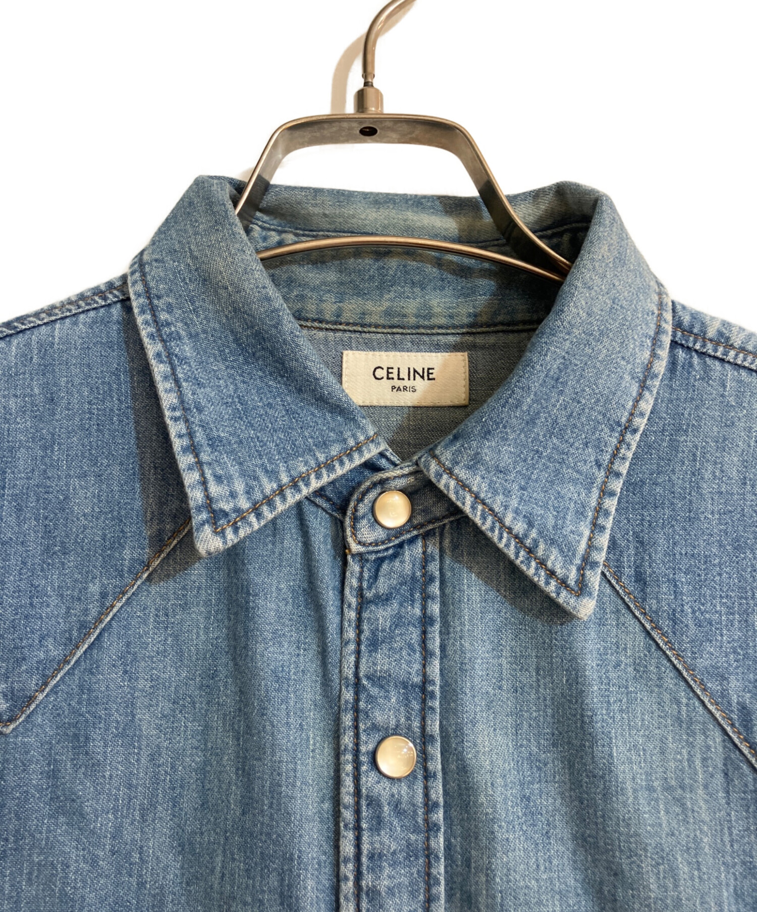 CELINE デニムシャツ 中古・古着通販】CELINE (セリーヌ) デニムシャツ ブルー サイズ:S
