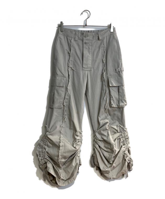【rurumu:】ルルムウ　カーゴパンツ【新品】 中古・古着通販】rurumu (ルルムウ) 23AWdrawstring loose fit cargo