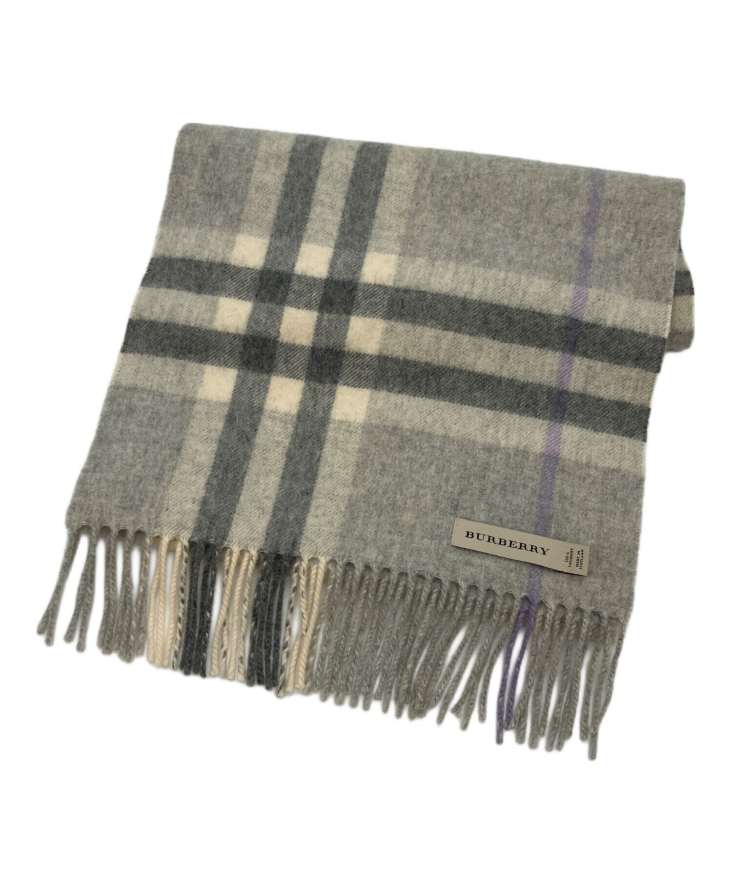 中古・古着通販】BURBERRY (バーバリー) カシミヤマフラー グレー