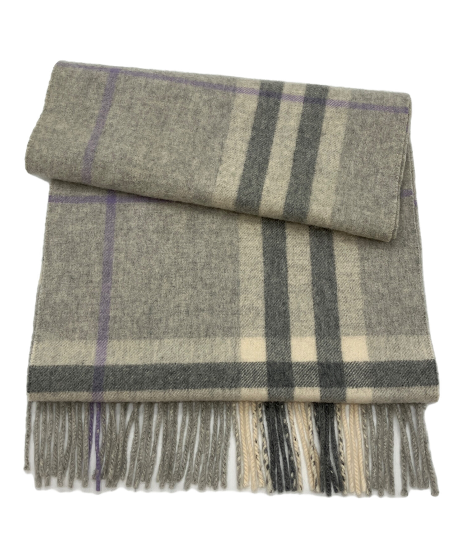 中古・古着通販】BURBERRY (バーバリー) カシミヤマフラー グレー