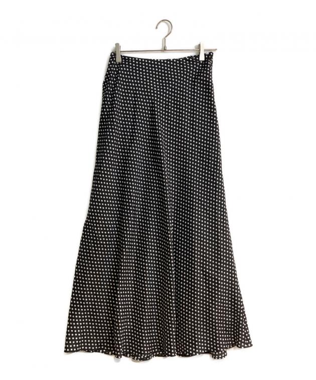 36ロワンloin.ドットスカート 中古・古着通販】loin. (ロワン) ドットロングシルクスカート ブラック