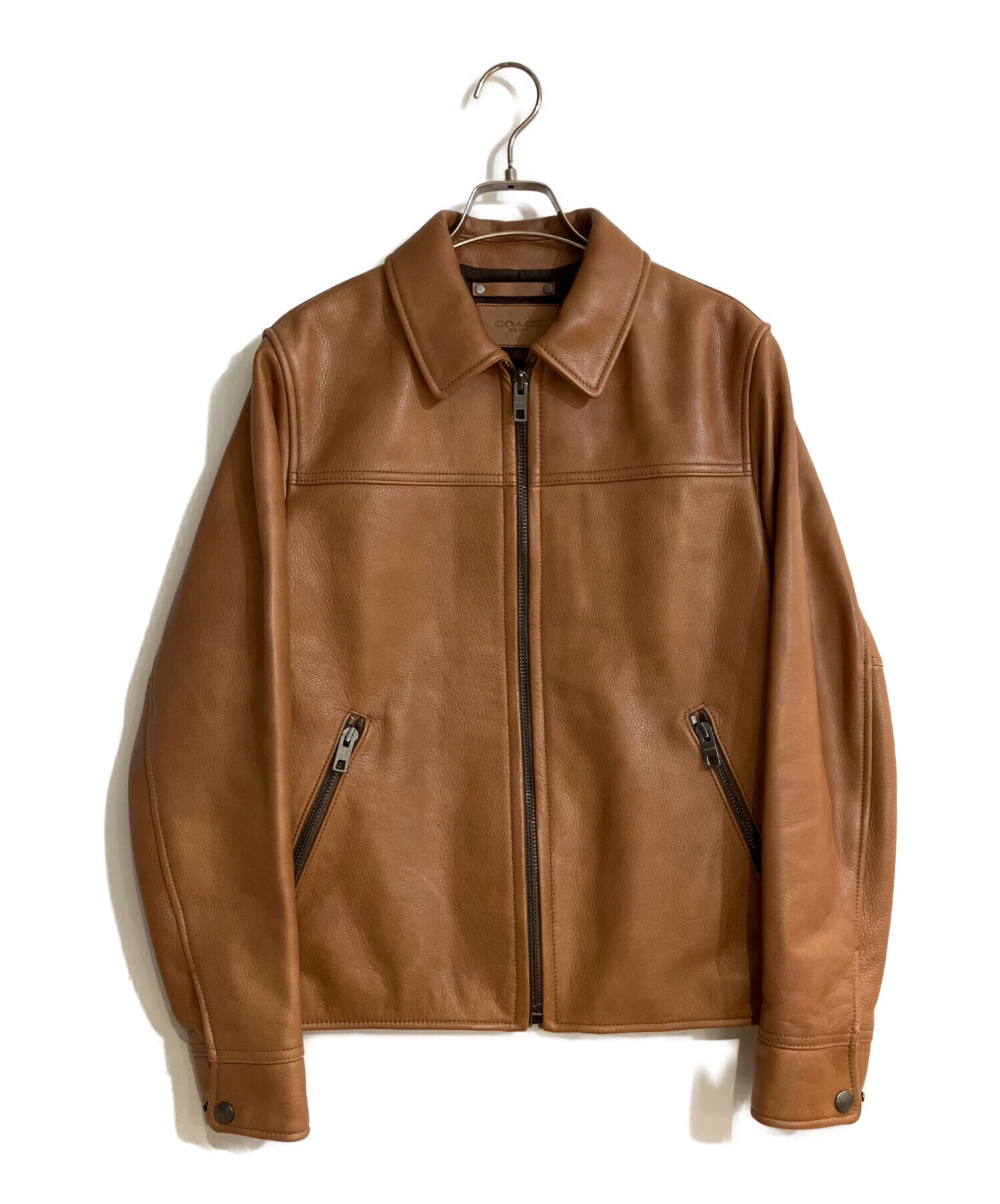 中古・古着通販】COACH (コーチ) カーフレザージャケット ブラウン
