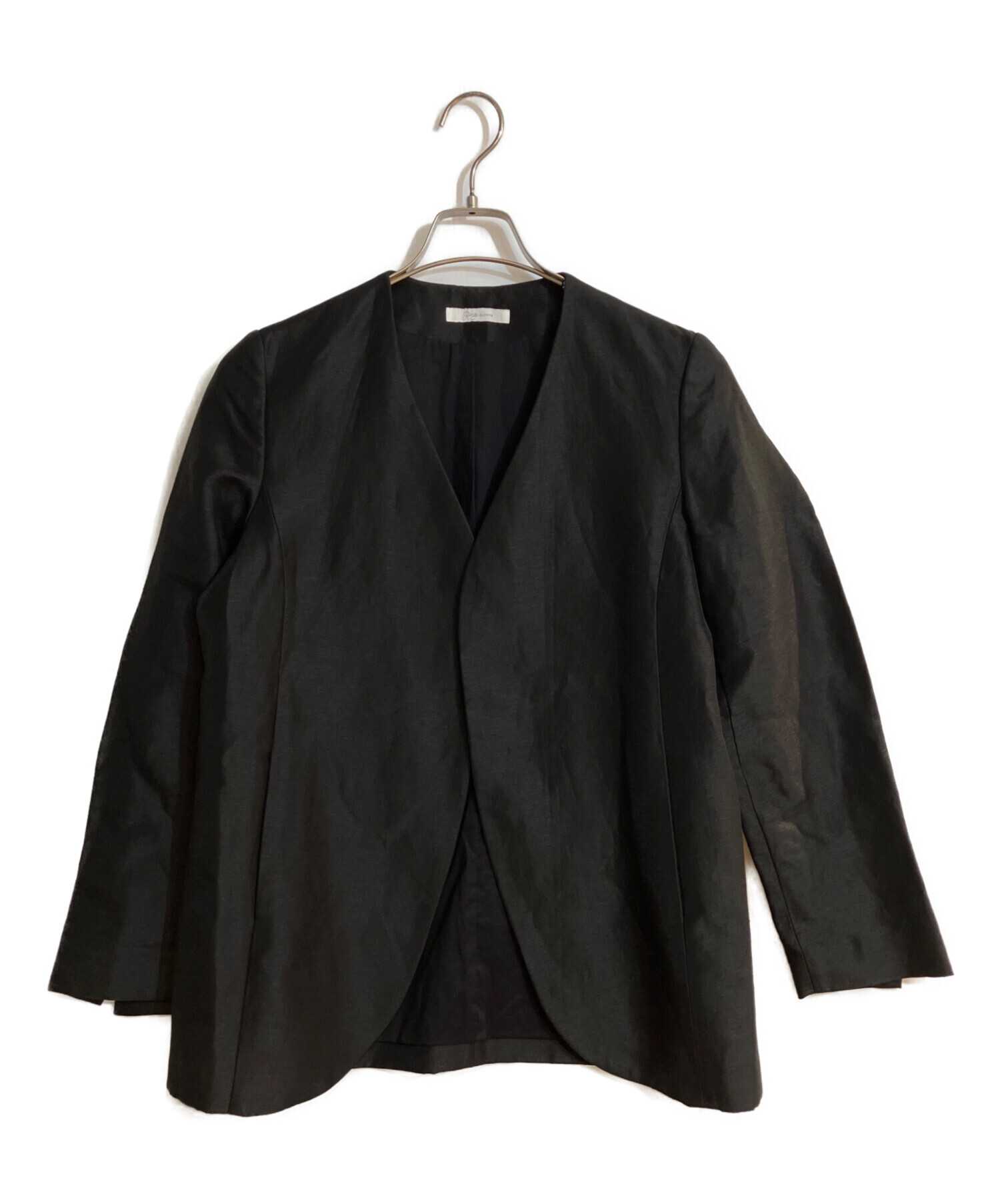 Plage Shantung V Neck ジャケット　ブラック36 中古・古着通販】Plage (プラージュ) Shantung ジャケット/シャンタン