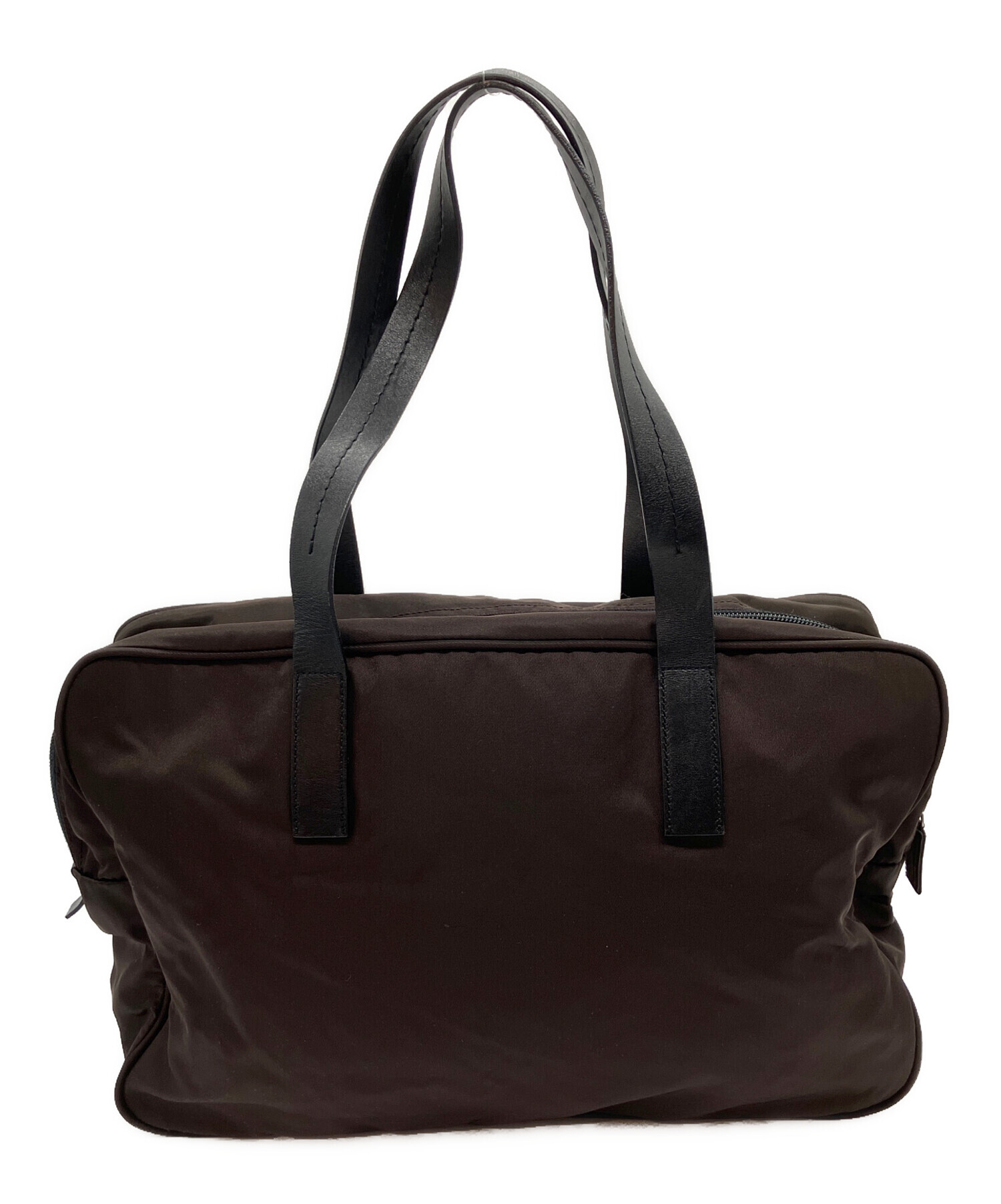 PRADA ナイロン×スエード トートバッグ ブラック ブラウン ロゴプレー 中古・古着通販】PRADA (プラダ) VERA SPORTS ナイロントートバッグ