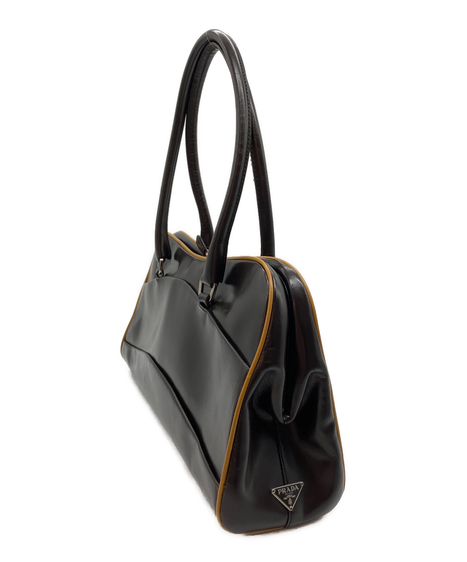 中古・古着通販】PRADA (プラダ) イーストウエストがま口ショルダー