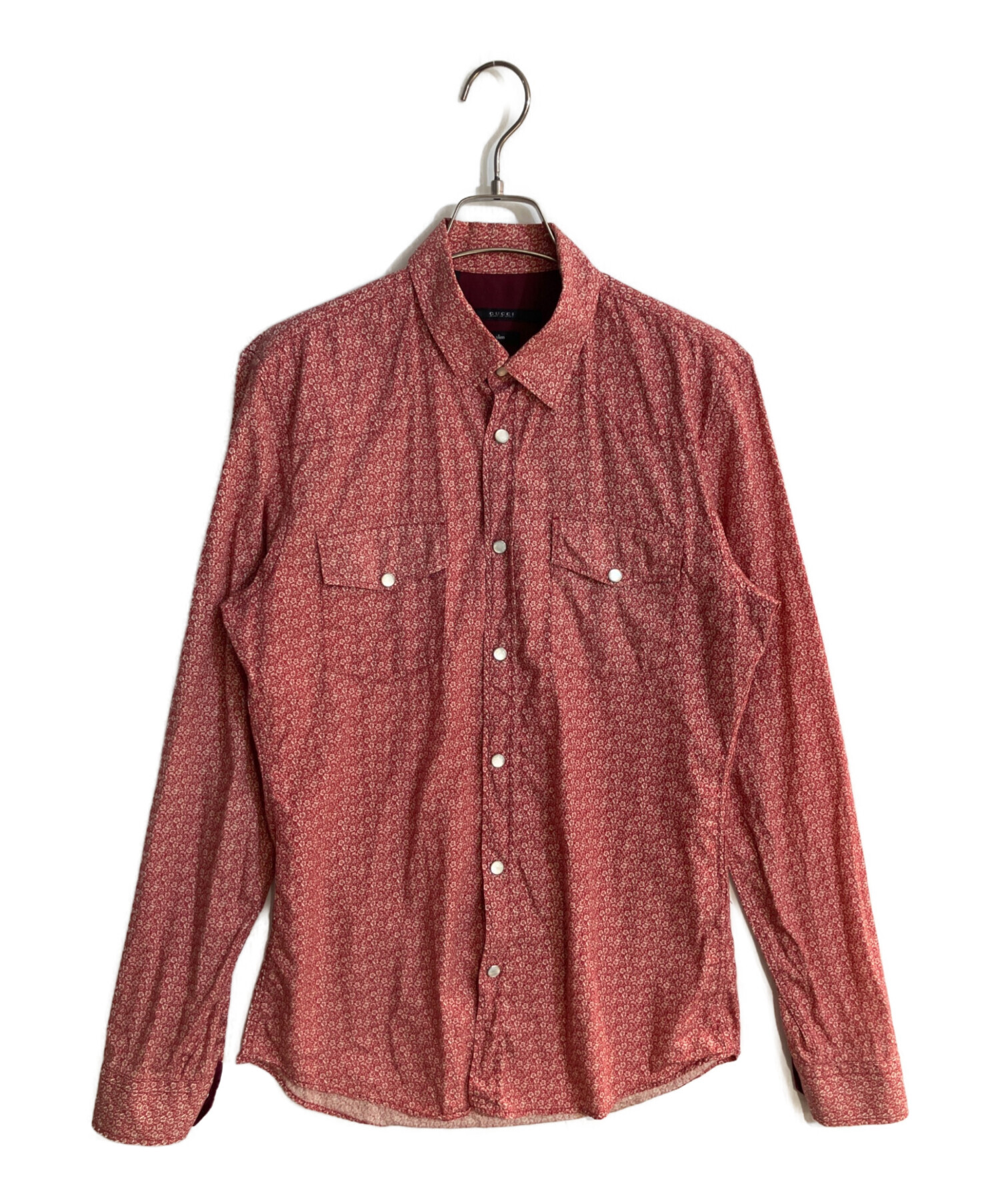 中古・古着通販】GUCCI (グッチ) フラワープリントシャツ レッド