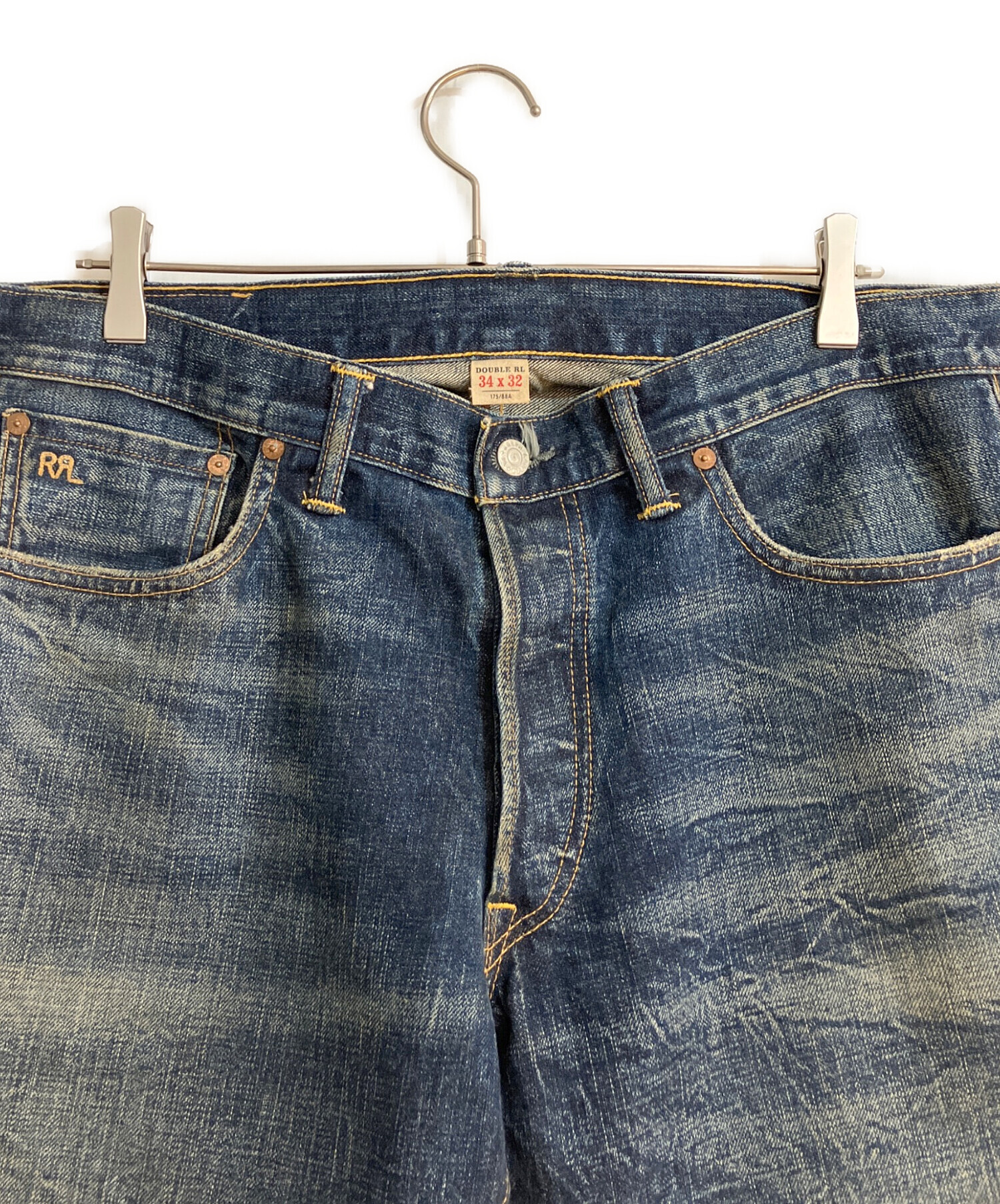 RRL ストレートデニムパンツ　W34/L32 中古・古着通販】RRL (ダブルアールエル) LOW STRAIGHT セルビッチ
