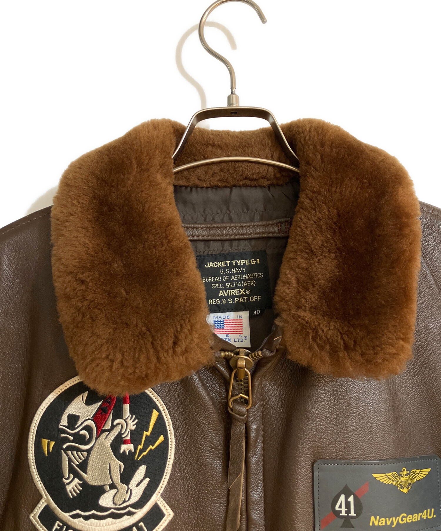 値下げ【新品未使用】AVIREX牛革製フライトジャケット 中古・古着通販】AVIREX (アヴィレックス) G-1 山羊革 フライト