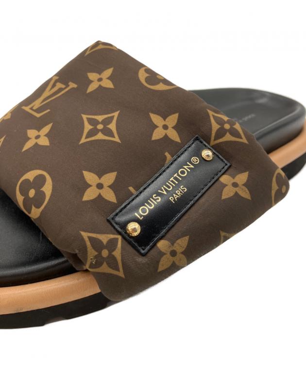 【Louis Vuitton】ブラウン ミュール 38サイズ 中古・古着通販】LOUIS VUITTON (ルイ ヴィトン) 1AAEBX プールピロー
