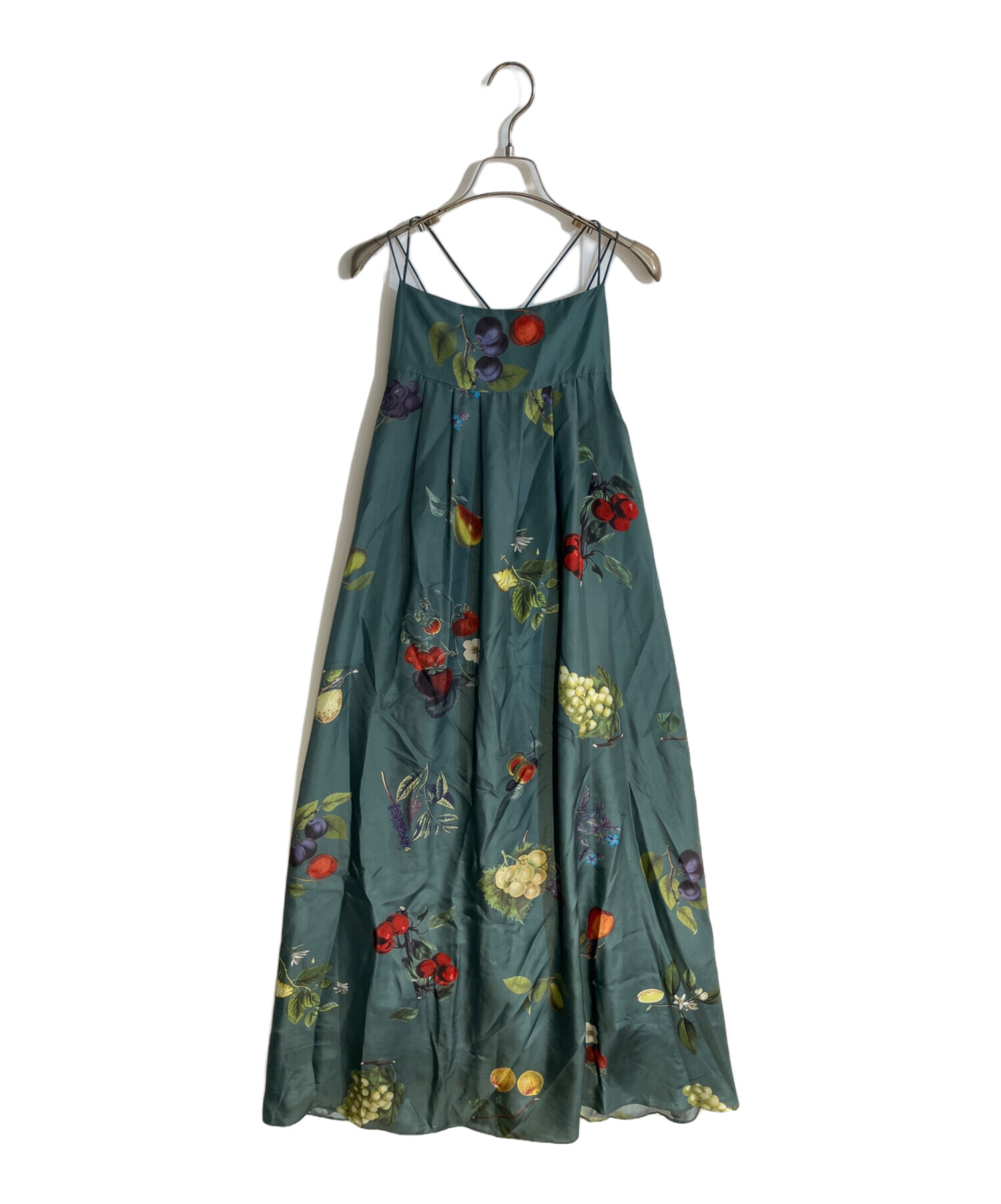 CABaN シルクHARVEST ロングワンピース ダークグリーン 中古・古着通販】CABaN (キャバン) シルク HARVEST ロングワンピース