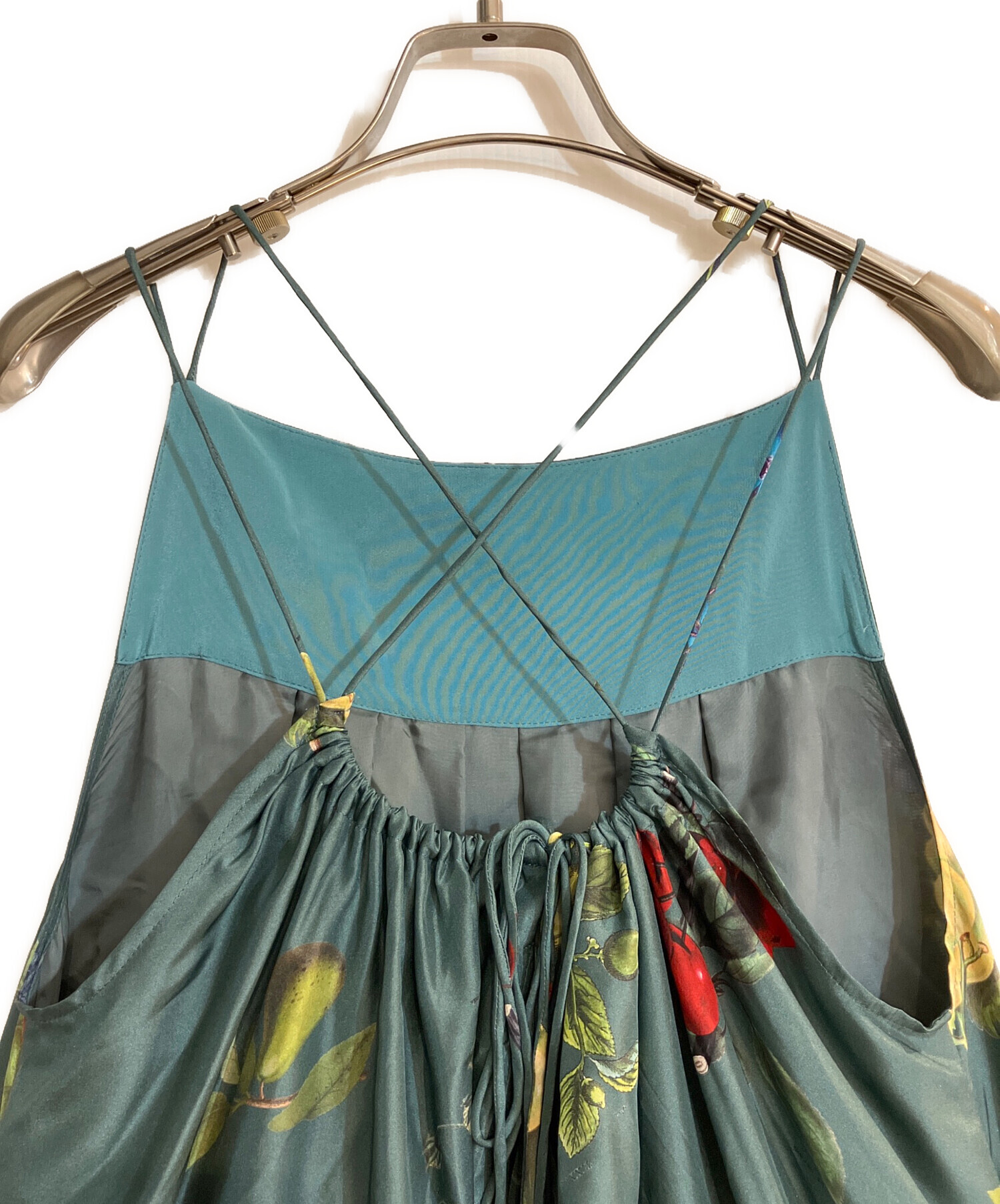 CABaN シルクHARVEST ロングワンピース ダークグリーン 中古・古着通販】CABaN (キャバン) シルク HARVEST ロングワンピース