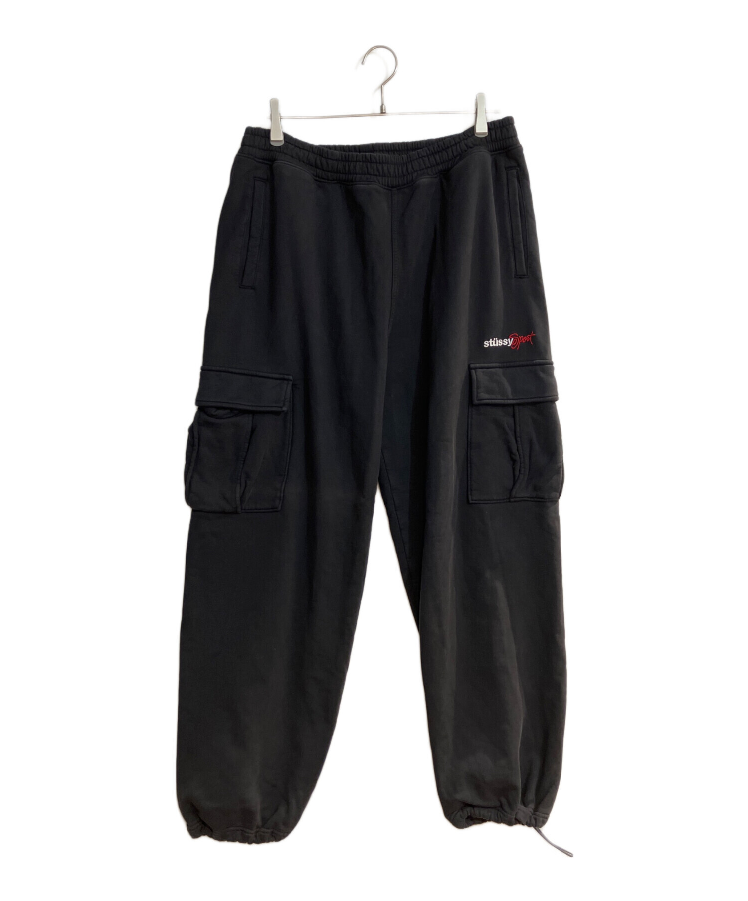 ［古着］Stussy ステューシー ブラック カーゴパンツ 中古・古着通販】stussy (ステューシー) スウェットカーゴパンツ