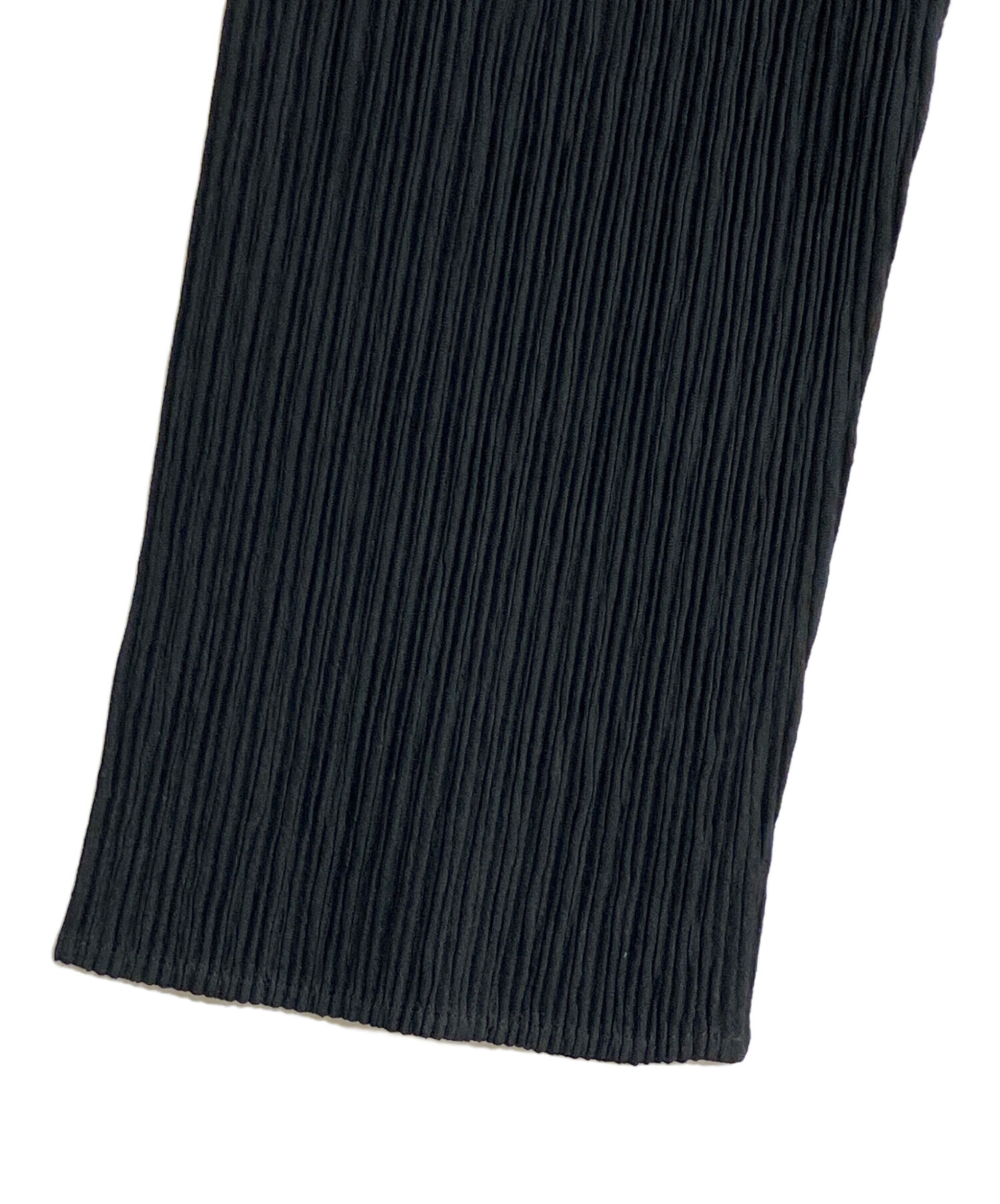 ISSEY MIYAKE プリーツ ハイネック 長袖カットソー 黒 M 中古・古着通販】ISSEY MIYAKE (イッセイミヤケ) プリーツハイネック