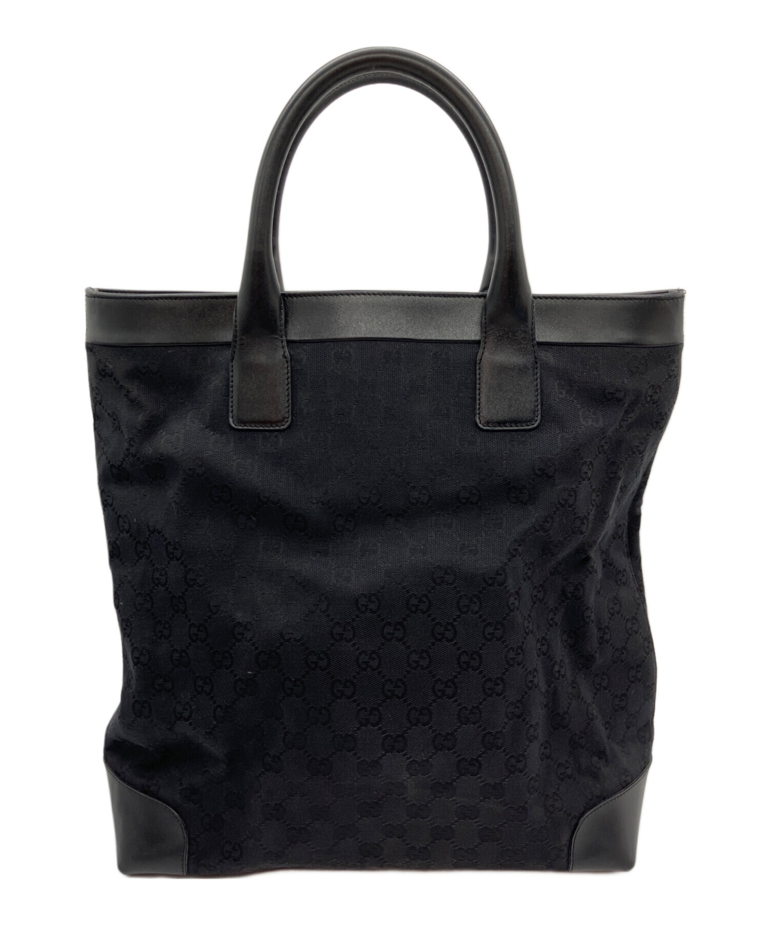中古・古着通販】GUCCI (グッチ) GGキャンバストートバッグ ブラック