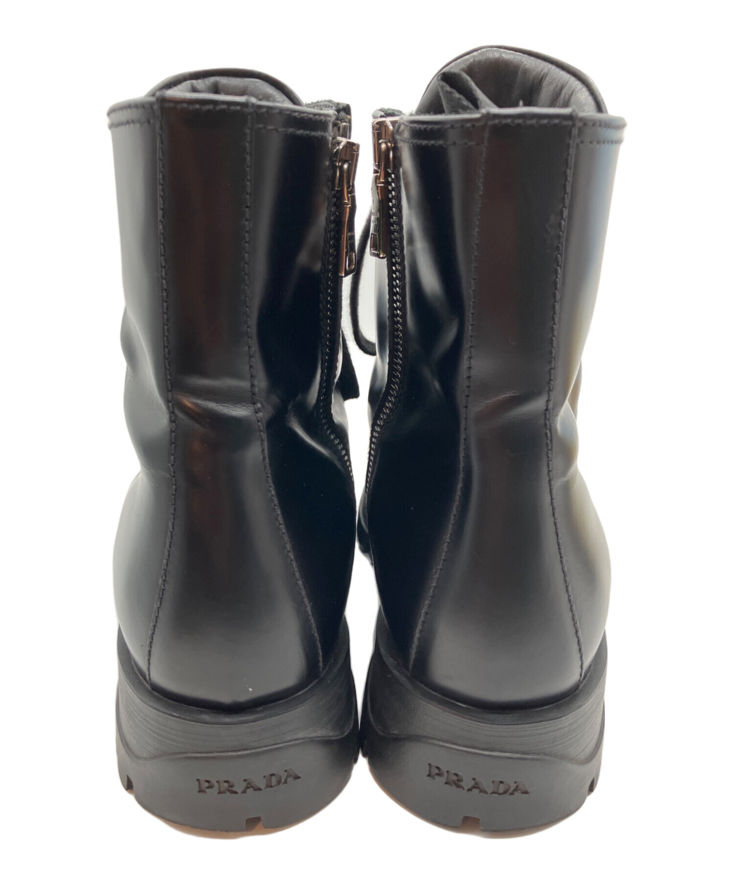 中古・古着通販】PRADA (プラダ) サイドジップレースアップブーツ