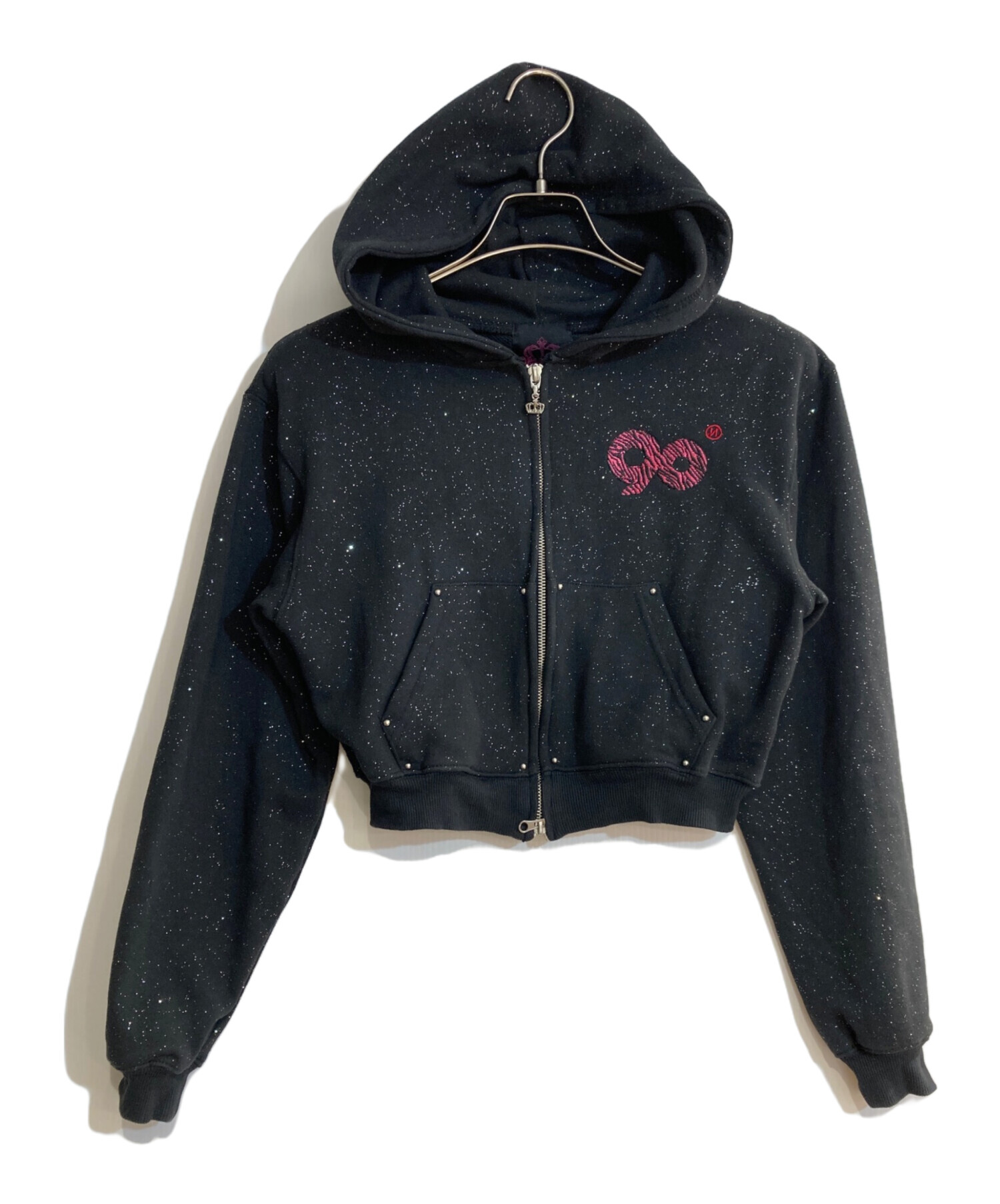 中古・古着通販】9090 (9090) 90 Logo Glitter Zip Hoodie/ナインティ