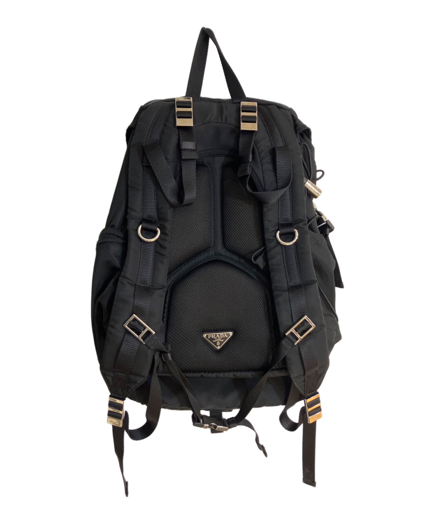 【ジャンク品】PRADA ナイロン バックパック ブラック 中古・古着通販】PRADA (プラダ) ナイロンバックパック ブラック
