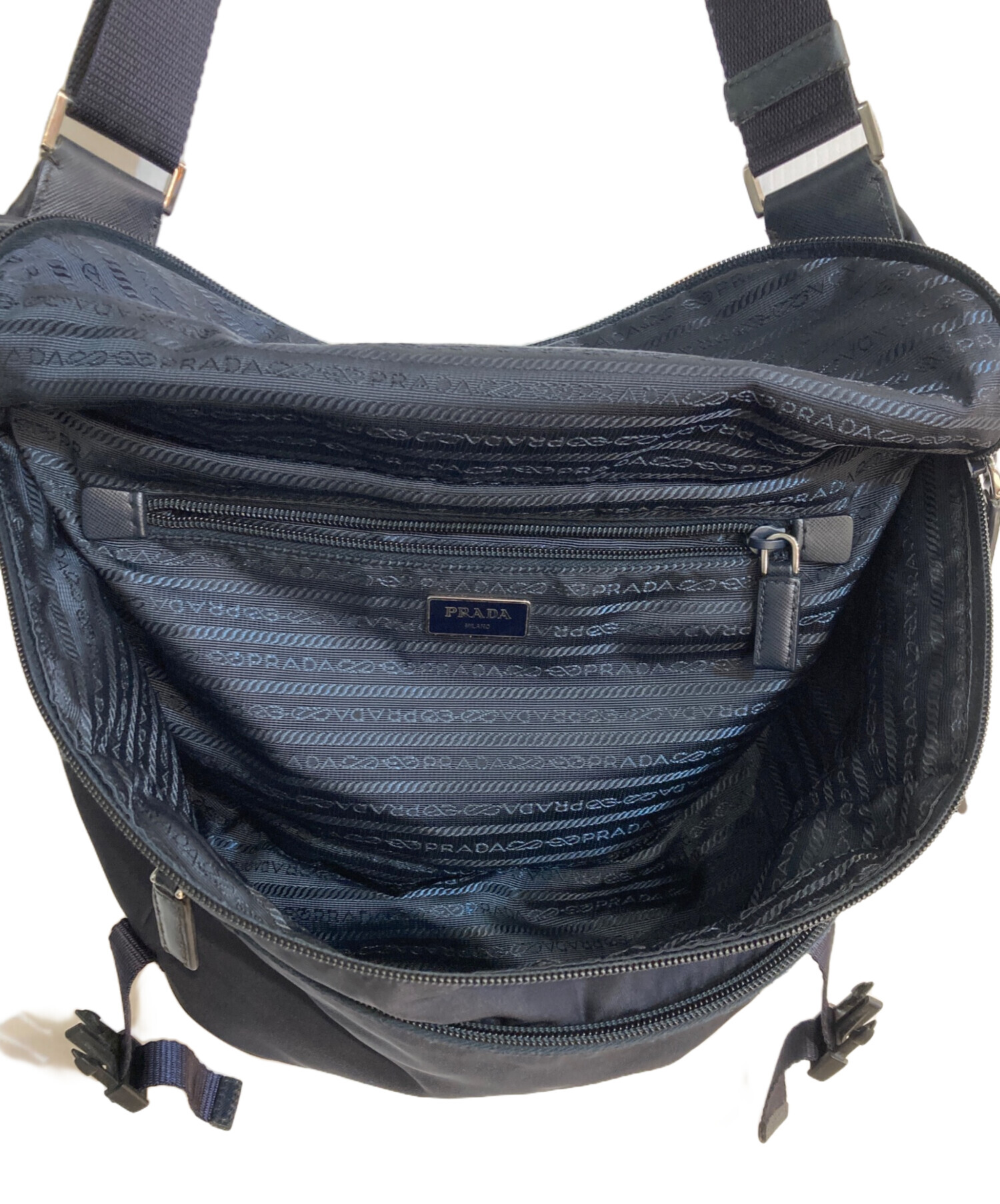 中古・古着通販】PRADA (プラダ) メッセンジャーバッグ ネイビー