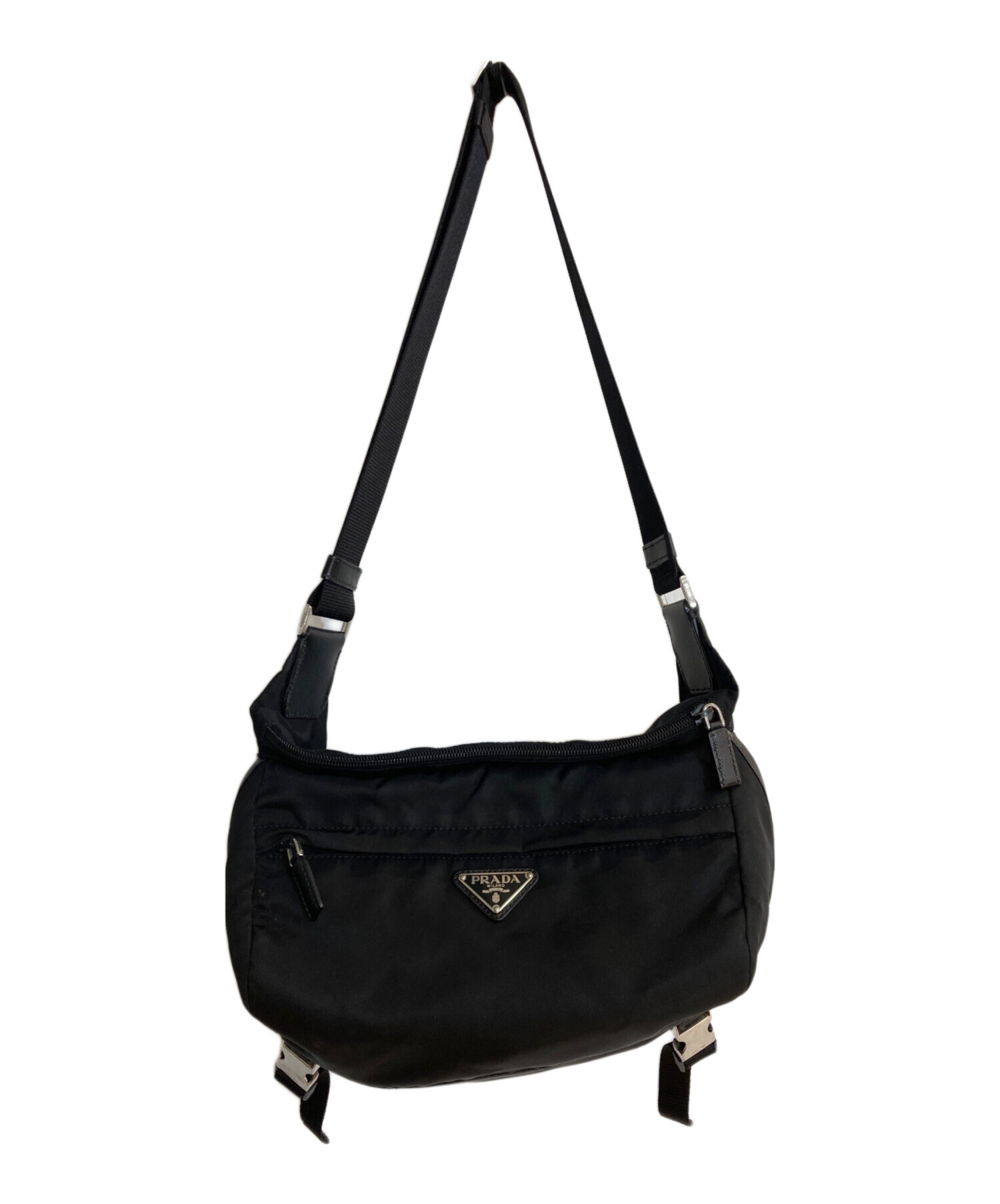 y*屋様 PRADA ブラック メッセンジャーバッグ 中古・古着通販】PRADA (プラダ) メッセンジャーバッグ ブラック