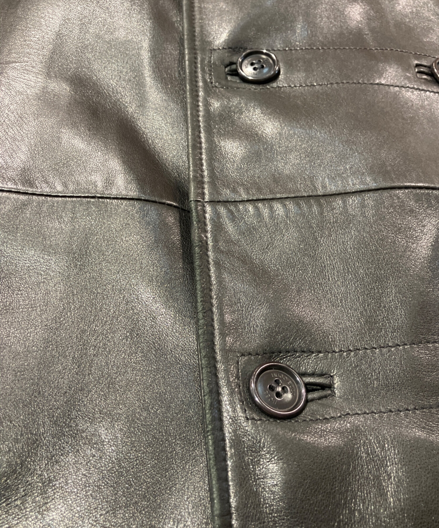 中古・古着通販】HUGO BOSS (ヒューゴ ボス) ファーカラーラムレザー