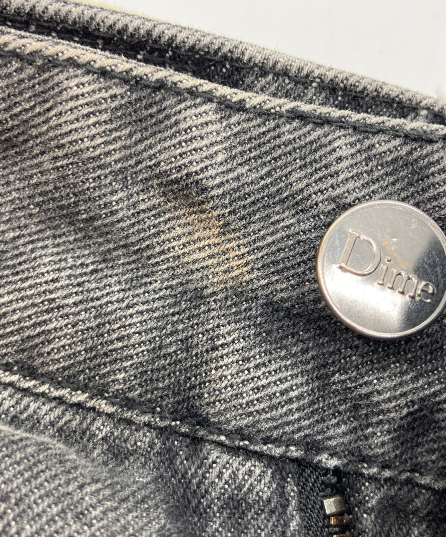 中古・古着通販】Dime (ダイム) ロゴ刺繍バギージーンズ グレー サイズ