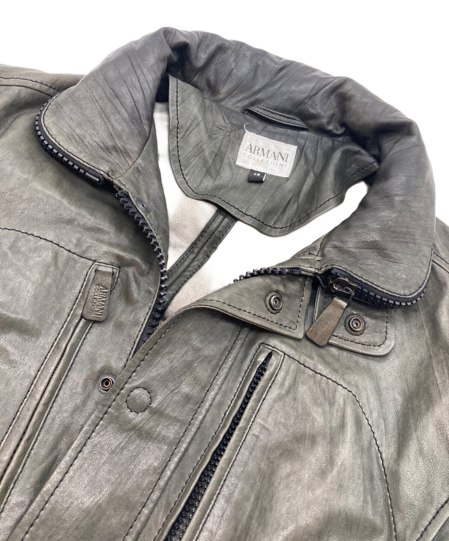 美品 アルマーニコレツィオーニ ラムレザー ジャケット 48 中古・古着通販】ARMANI COLLEZIONI (アルマーニ コレツィオーニ