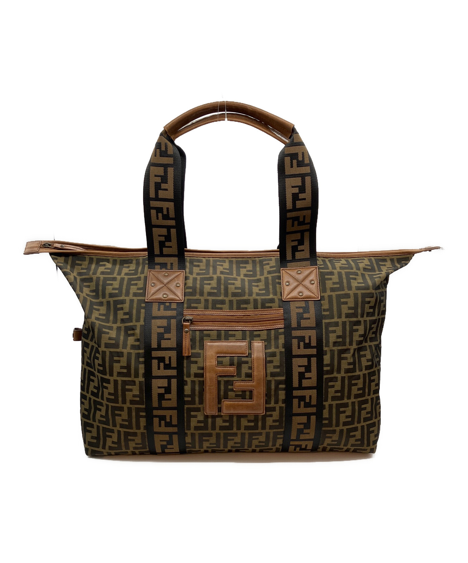 FENDI フェンディ バゲット ズッカ柄 2wayバッグ ブラウン 中古・古着通販】FENDI (フェンディ) ズッカ柄ハンドバッグ ブラウン