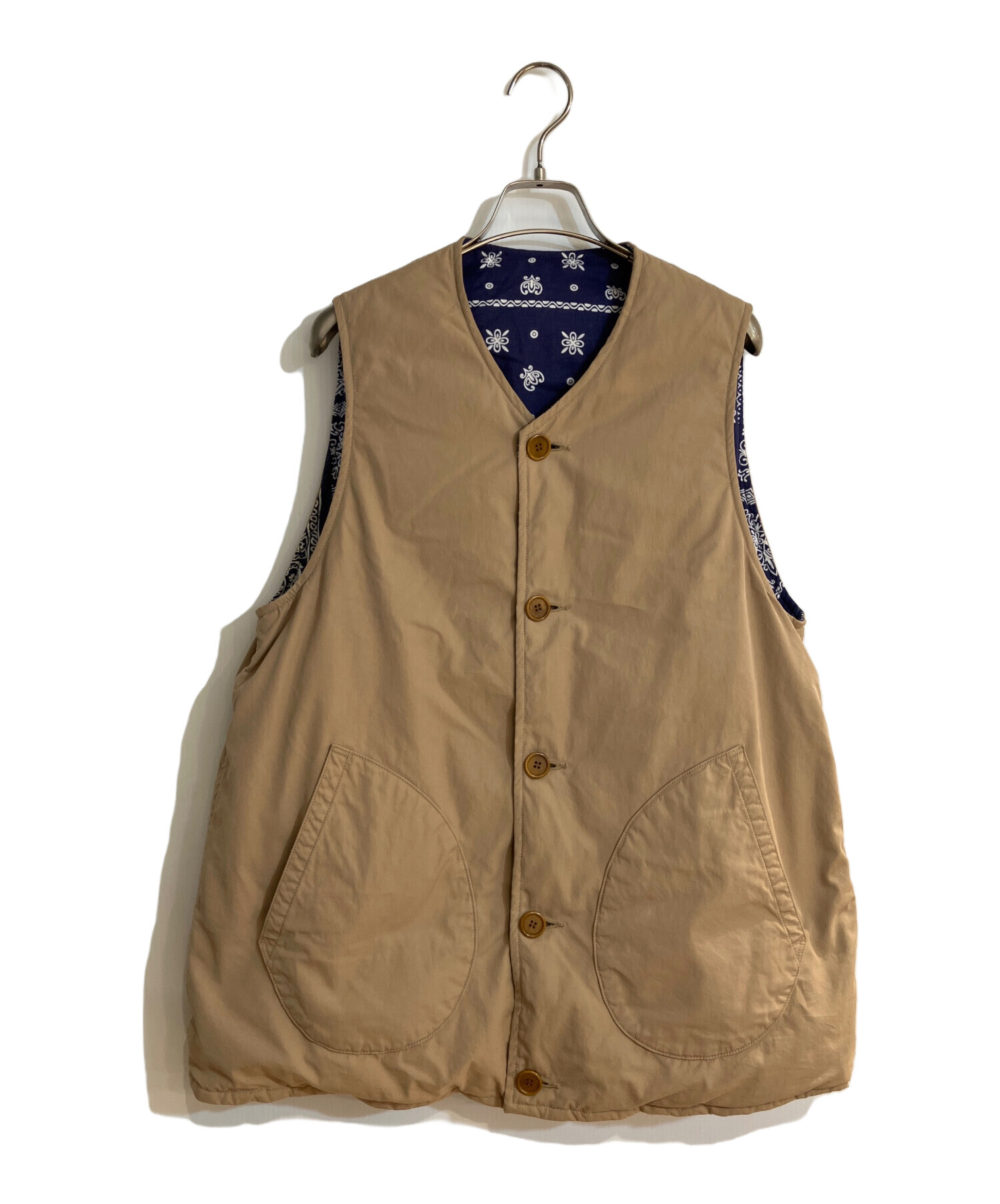 中古・古着通販】VISVIM (ビズビム) KORA DOWN VEST ベージュ×ブルー