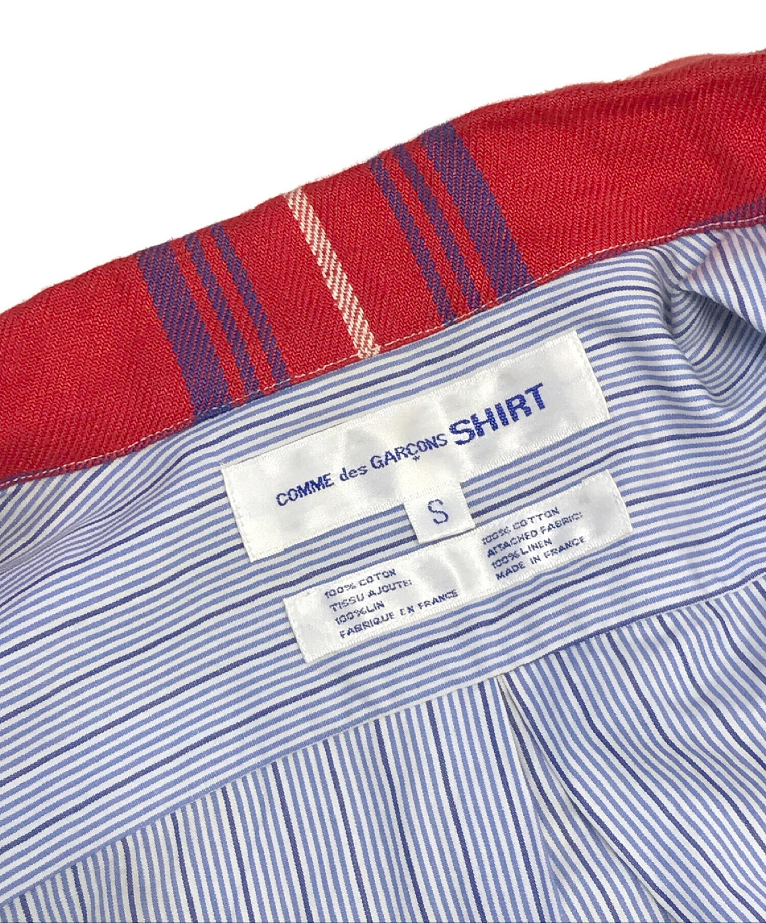 COMME des GARÇONS 切替ストライプシャツ Sサイズ 【公式通販】