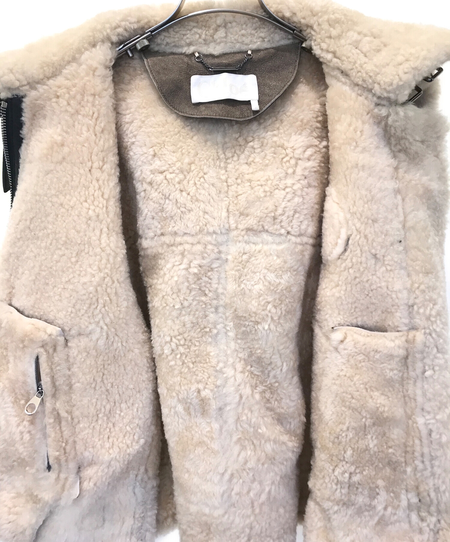 中古・古着通販】Chloe (クロエ) hood brown shearling jacket 