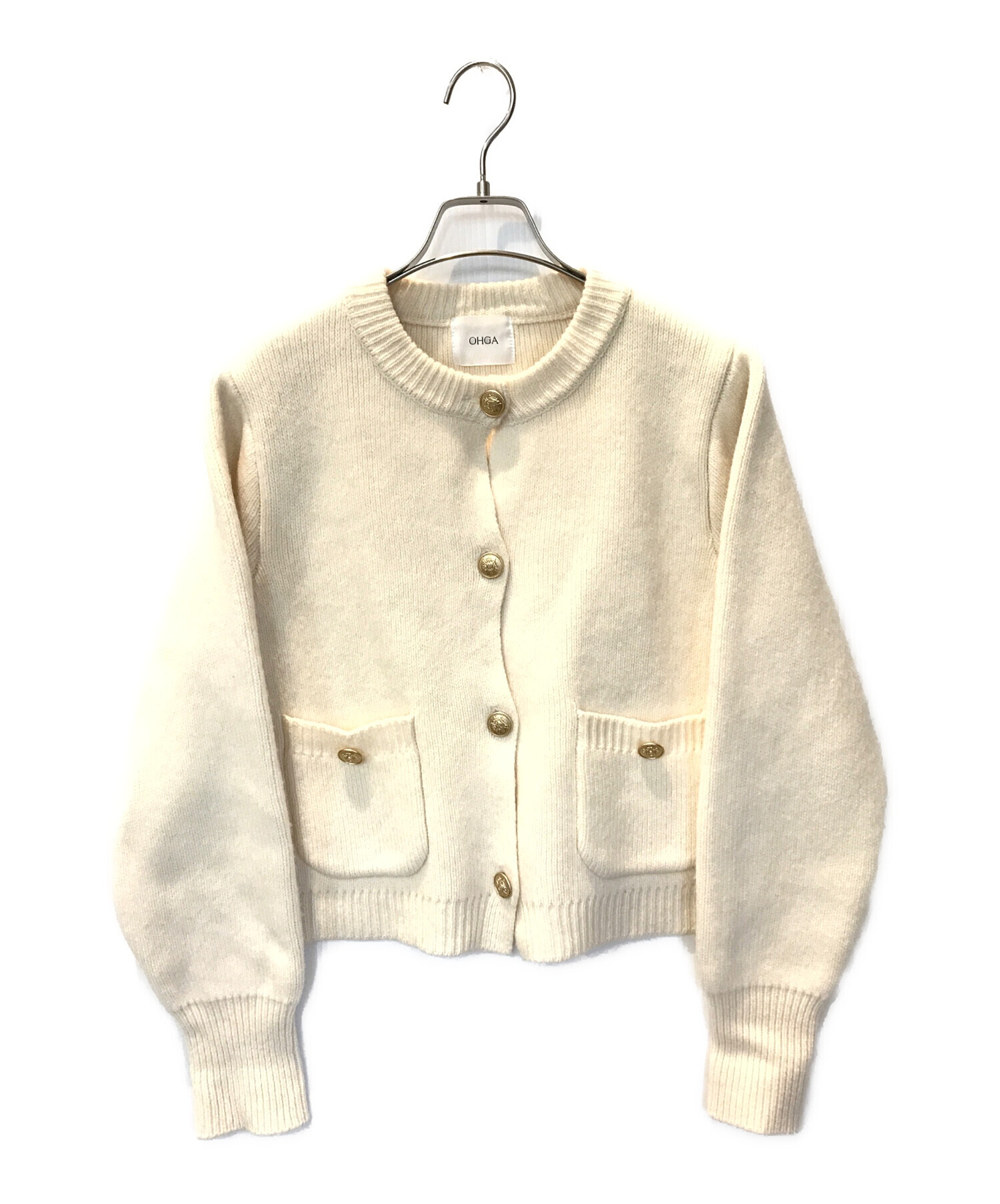 【値下げしました】新品タグ付きohga CHARMENT カーディガン ホワイト 新品タグ付きohga CHARMENT カーディガン ホワイト