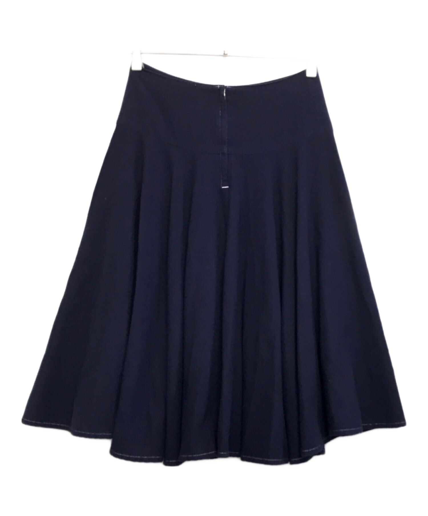 中古・古着通販】Y's (ワイズ) ウールフレアスカート ネイビー サイズ
