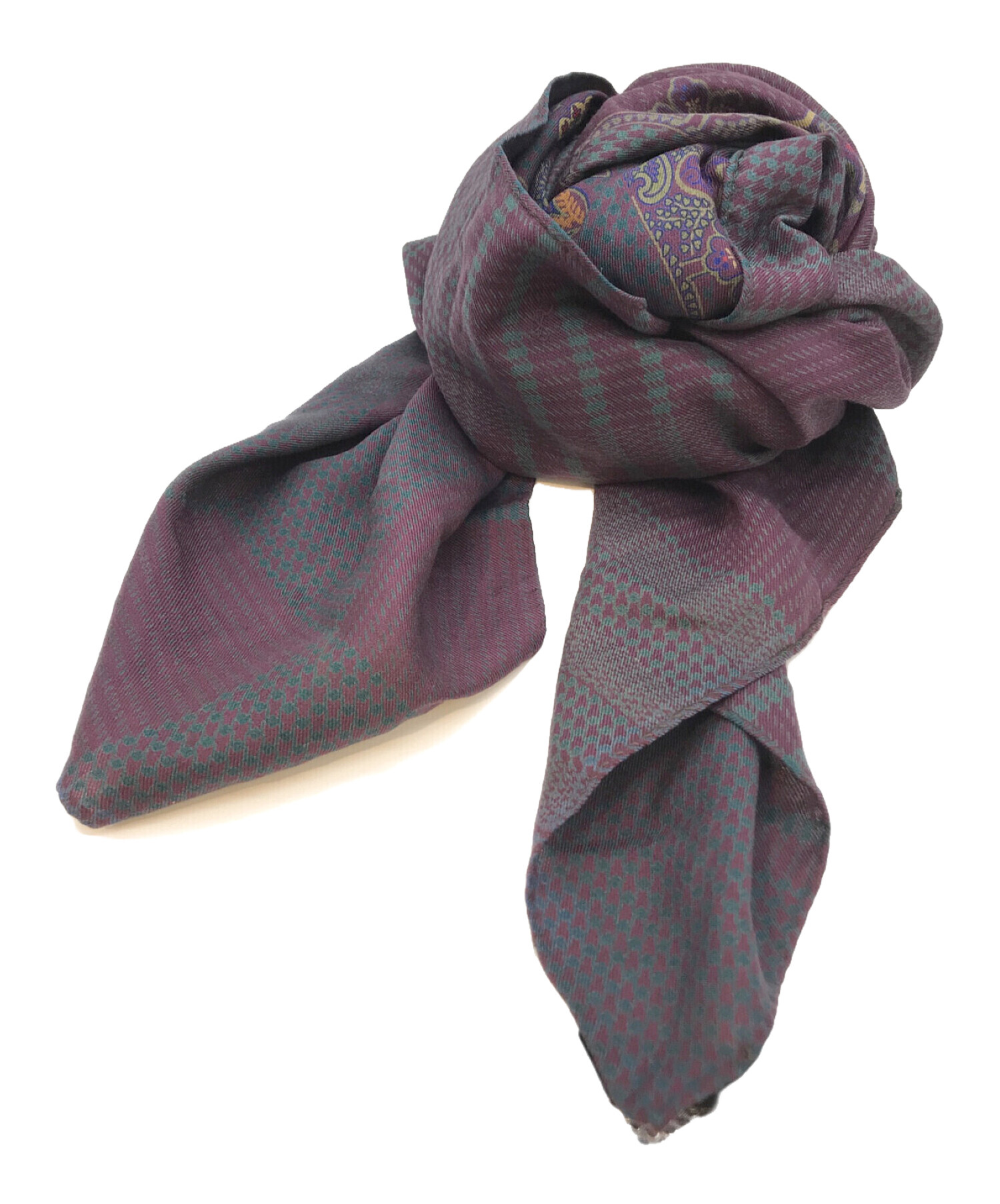 ETRO ♪エトロ ストール/ピンク紫色/シルク/ペイズリー柄/ETRO