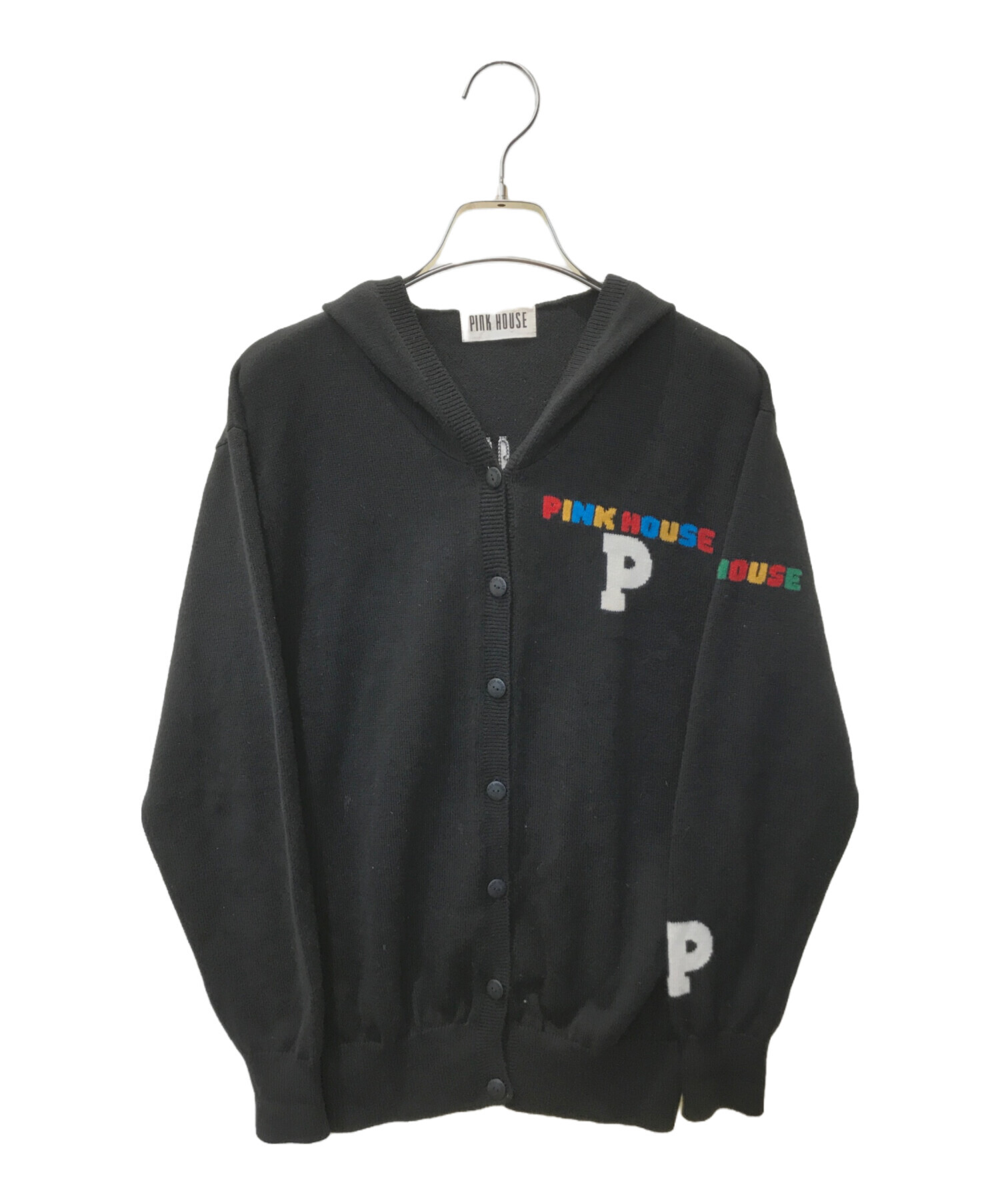 【希少】ピンクハウス　フーディカーディガン　ブラック　パーカー 中古・古着通販】PINK HOUSE (ピンクハウス) フーディカーディガン