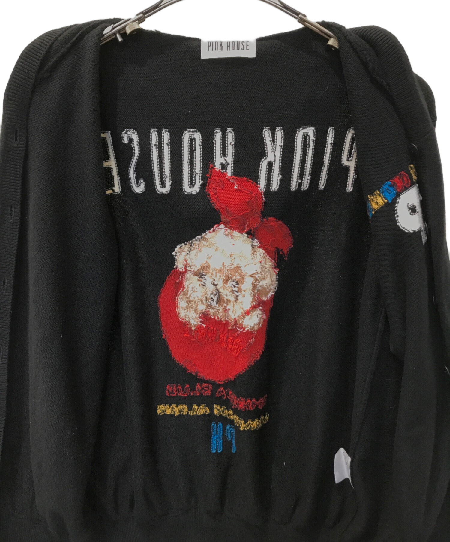 【希少】ピンクハウス　フーディカーディガン　ブラック　パーカー 中古・古着通販】PINK HOUSE (ピンクハウス) フーディカーディガン