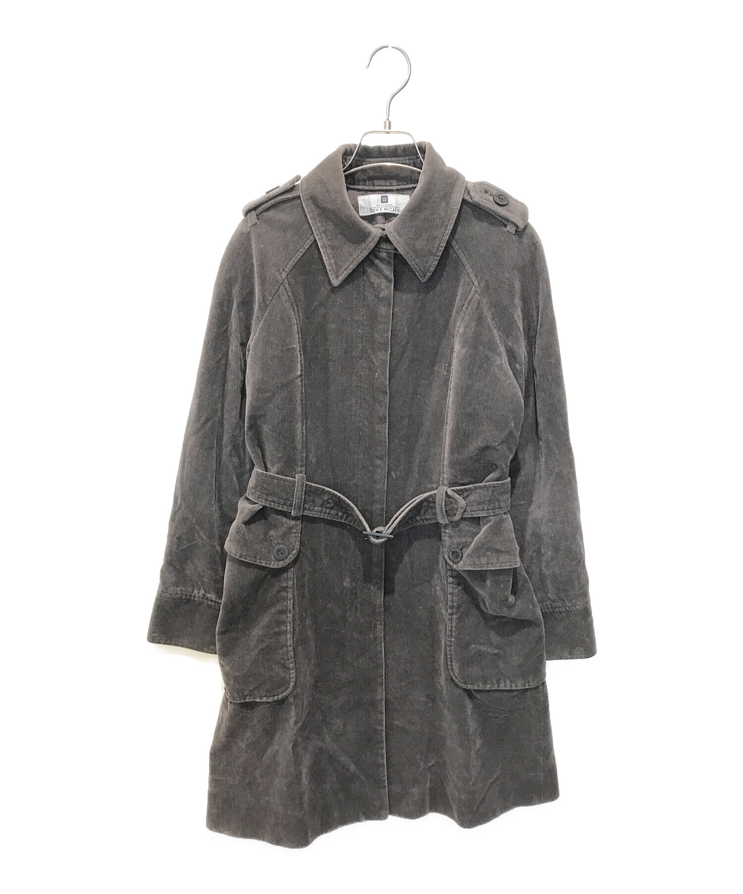 中古・古着通販】GIVENCHY (ジバンシィ) ベロアコート グレー サイズ 