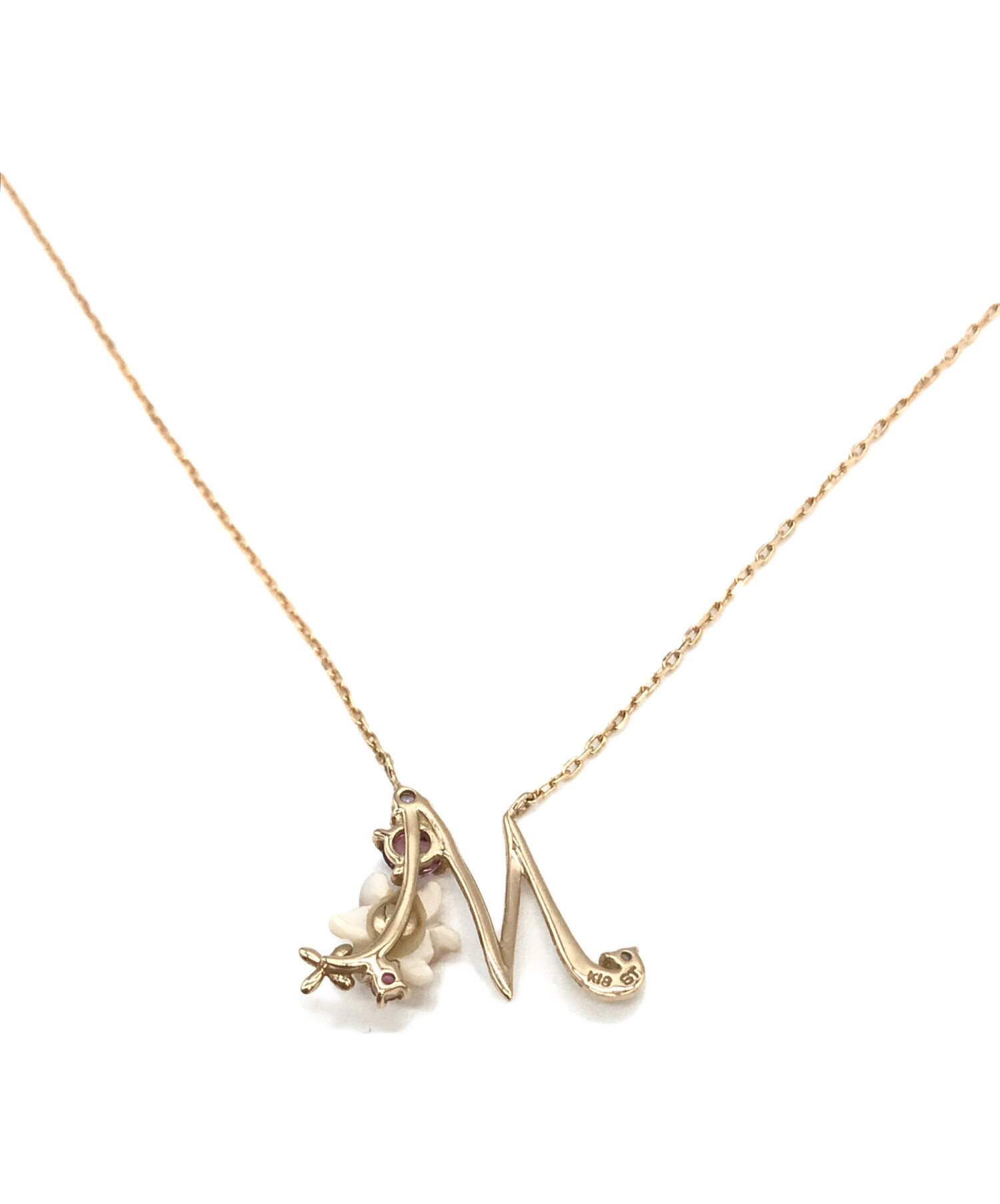 サマンサティアラ　イニシャルネックレス　S サマンサティアラ Samantha Tiara フラワーレターズイニシャル