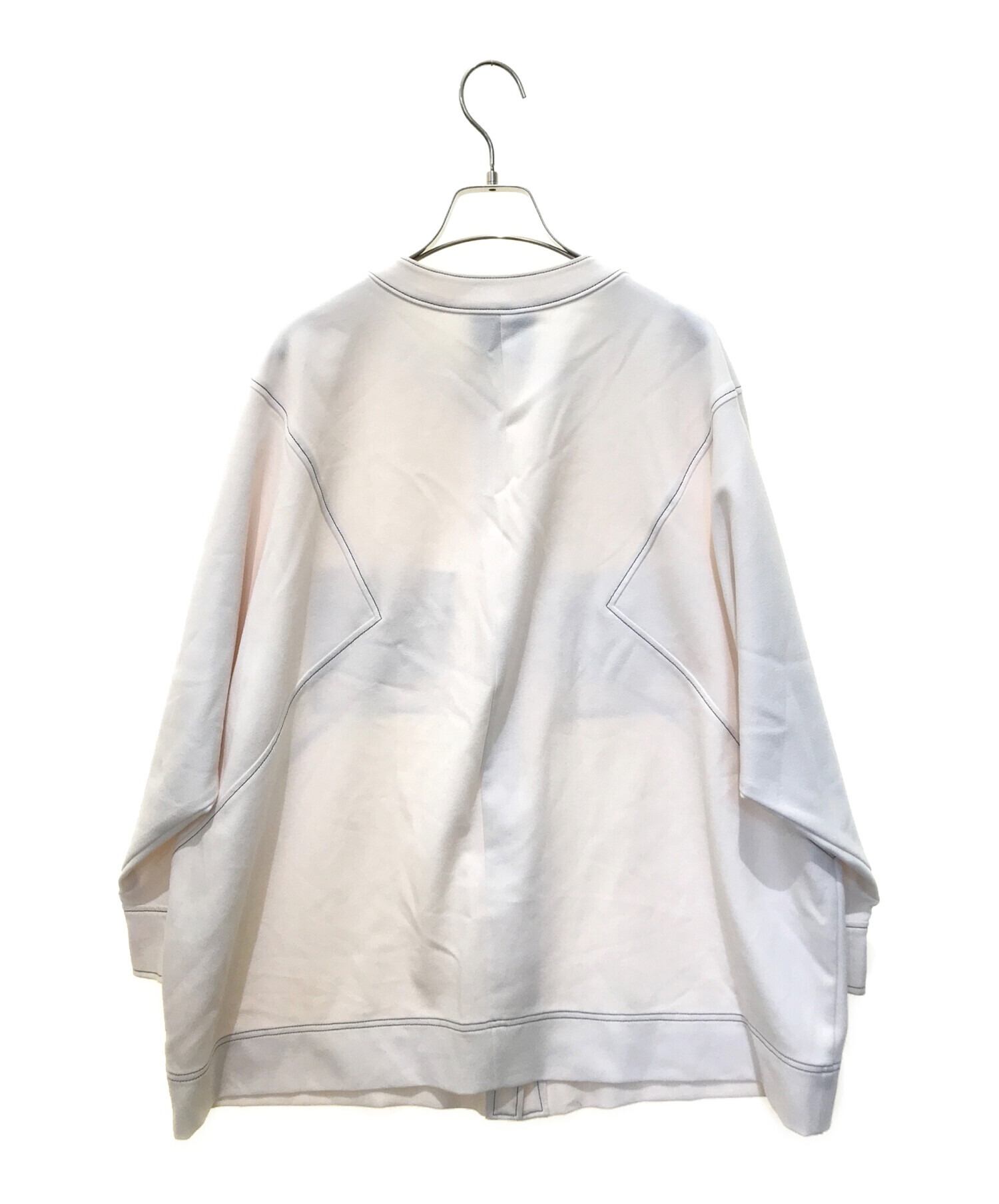 中古・古着通販】Cen. (セン) ノーカラーステッチシャツ アイボリー 
