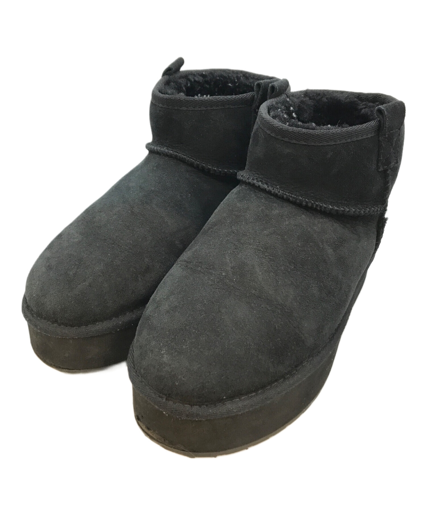 中古・古着通販】emu australia (エミュ) ムートン厚底ブーツ ブラック