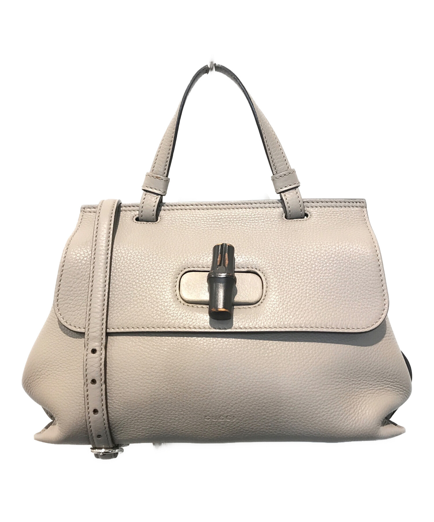 中古・古着通販】GUCCI (グッチ) バンブー2wayバッグ グレー｜ブランド 